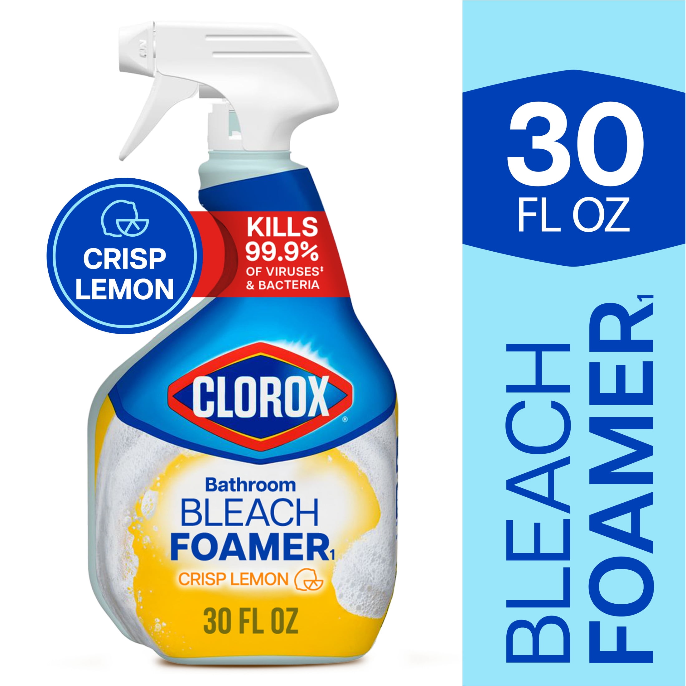 Clorox Bleach Foamer Bathroom and Shower Cleaner Spray, Crisp Lemon (30 fl oz) bsd1q