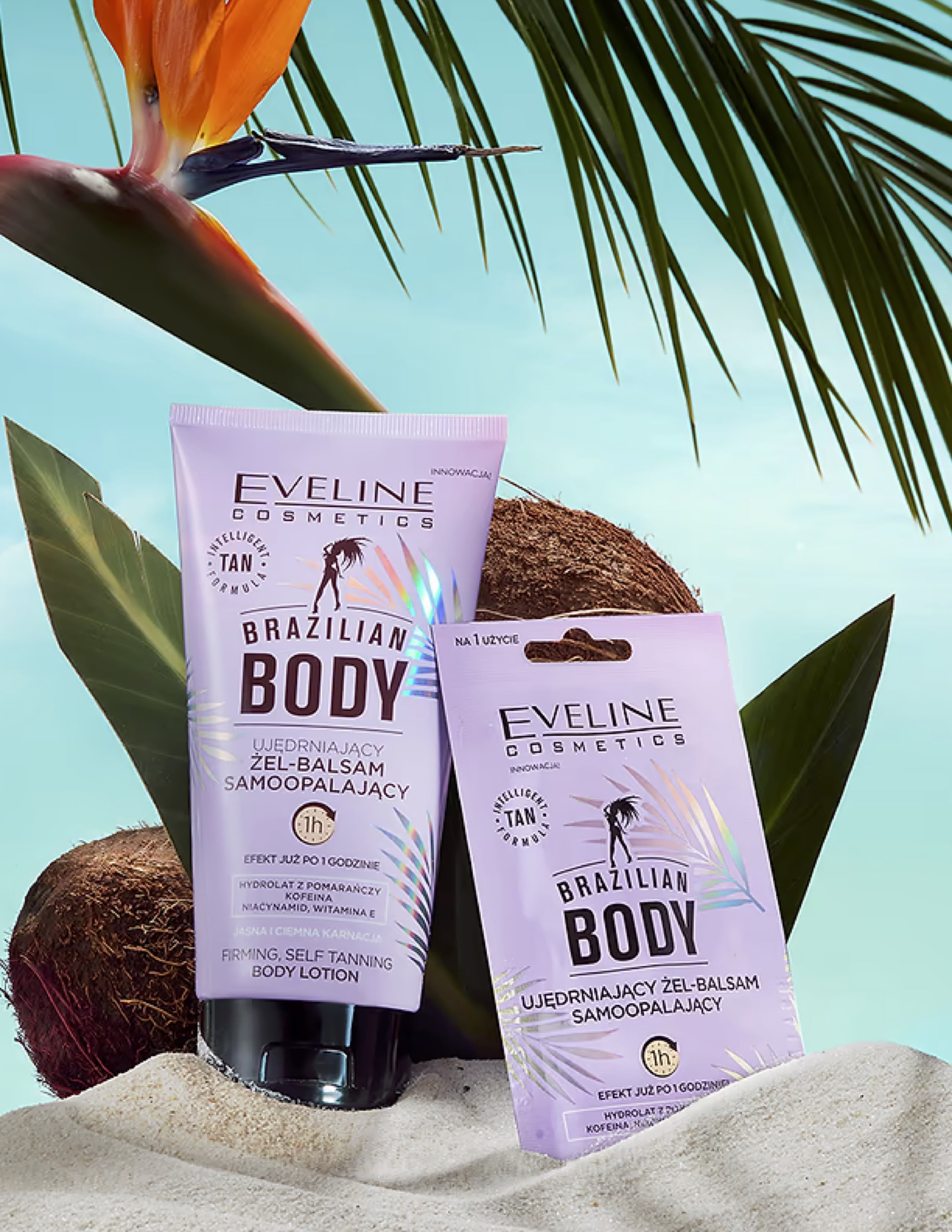 Eveline Cosmetics Brazilian Body Self Tanning Lotion (Natural Glow, Moisturizing Formula, 5.07 fl oz) qc8ei