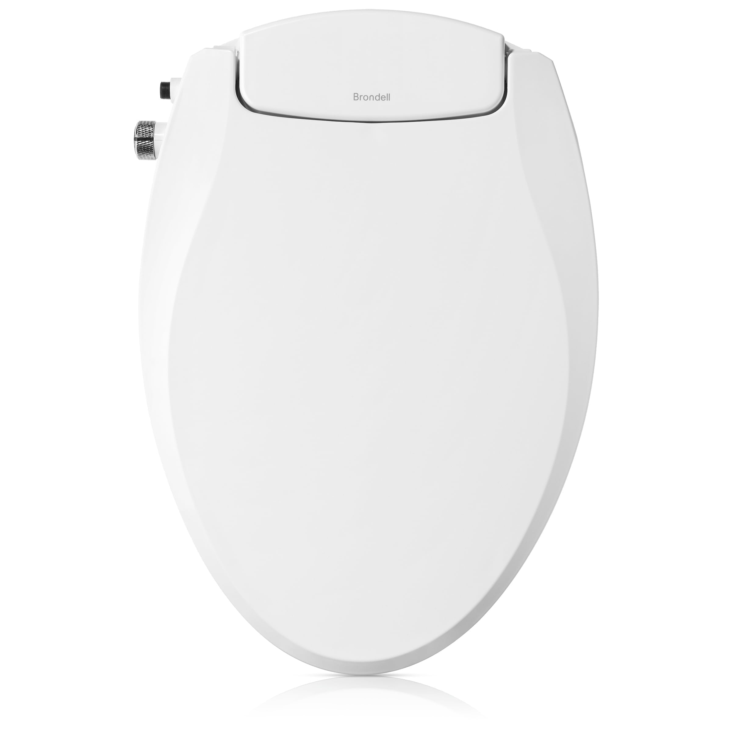 Brondell Ecoseat 101 Non-Electric Bidet Toilet Seat, Dual Nozzle System, Ambient Water Temperature, Fits Elongated Toilets (White, 20.03 in x 14.39 in x 2.55 in) agueb