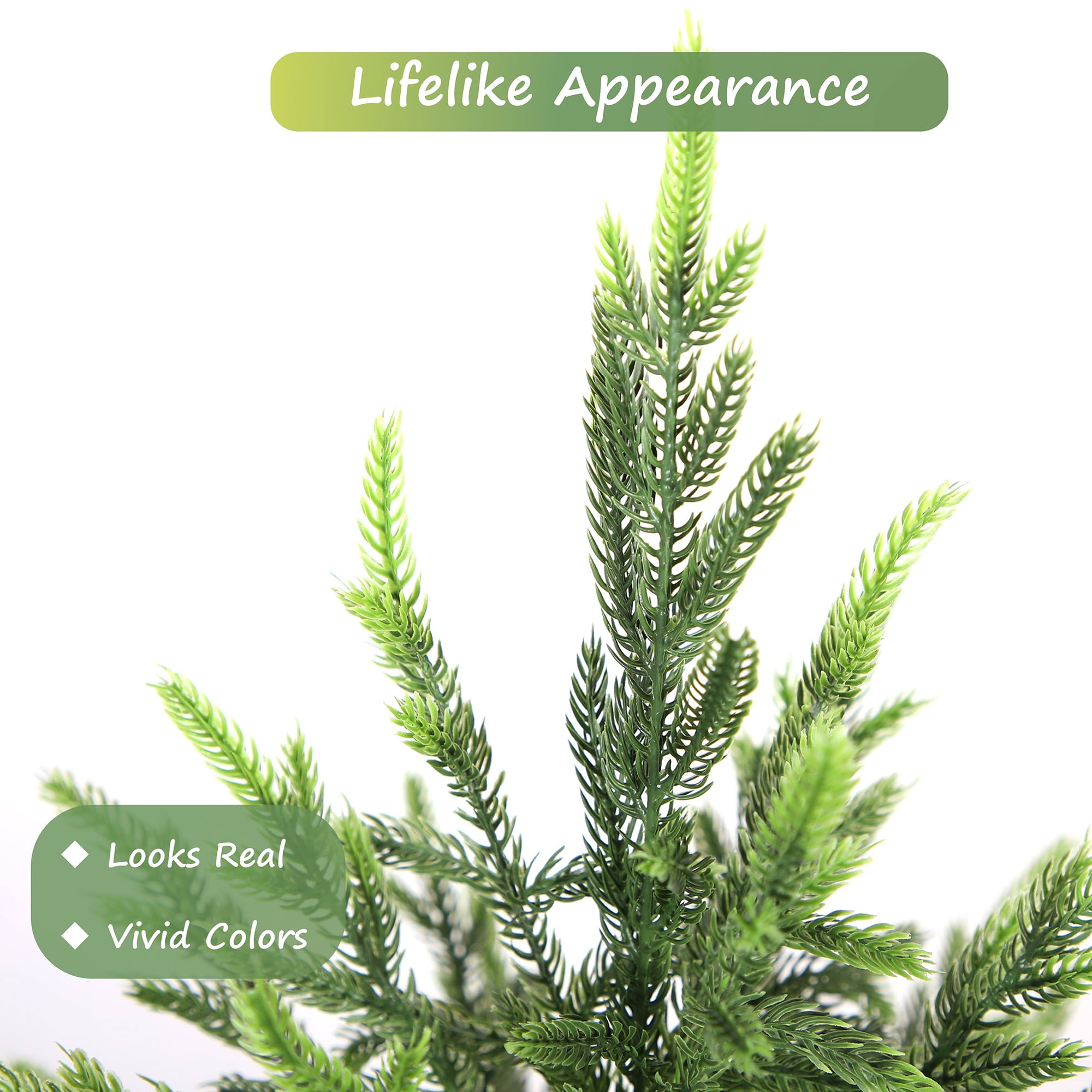 Nafresh Artificial Norfolk Pine Tree, UV Resistant Realistic Holiday Decor (Green, 3 ft) 188j5