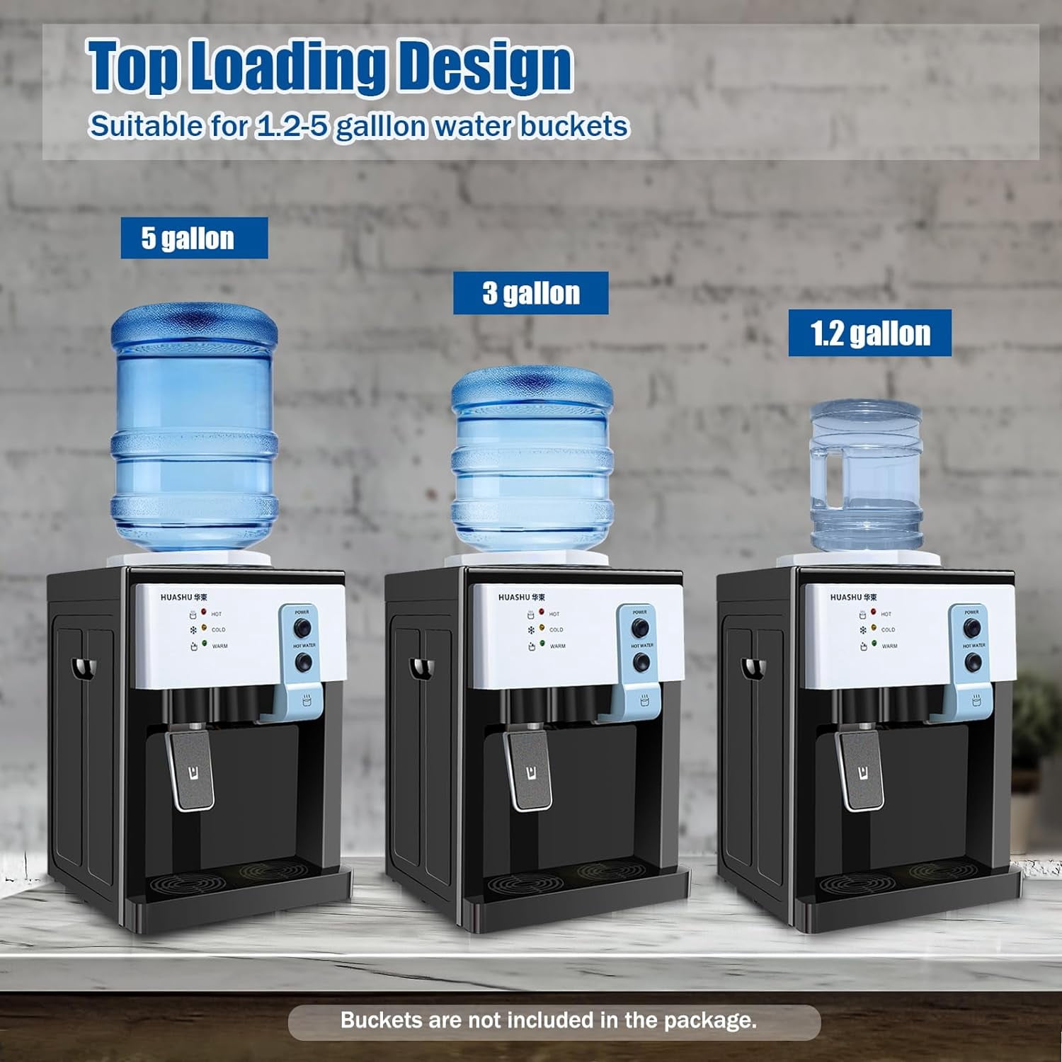 LEYSRIS Countertop Electric Water Dispenser, Hot and Cold Drinking Water Machine for Home and Office (White, 14.17 in x 10.63 in x 9.45 in) nzvgz