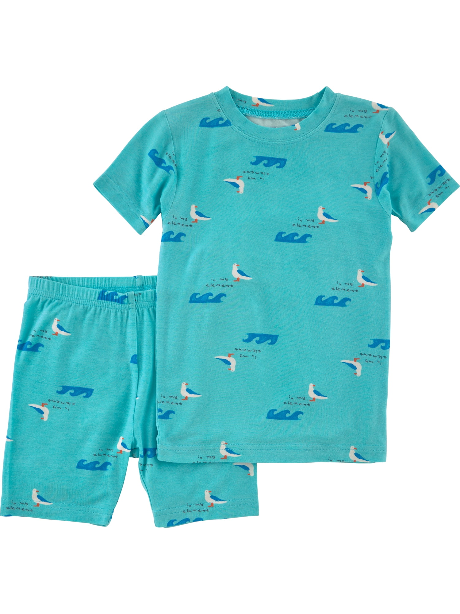 Carter's Child of Mine Baby and Toddler ComfySoft Pajama Set, 2-Piece Short Sleeve Top and Shorts (Blue, 12M-5T) pajmh