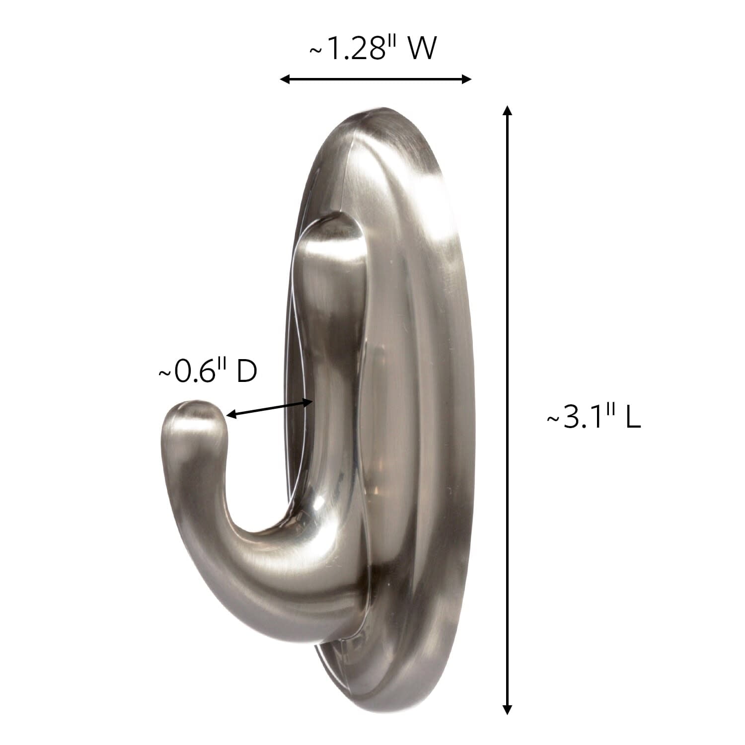 Command Bath Traditional Brushed Nickel Hook (Silver, Medium, 1 Hook, 2 Strips) dxnk6