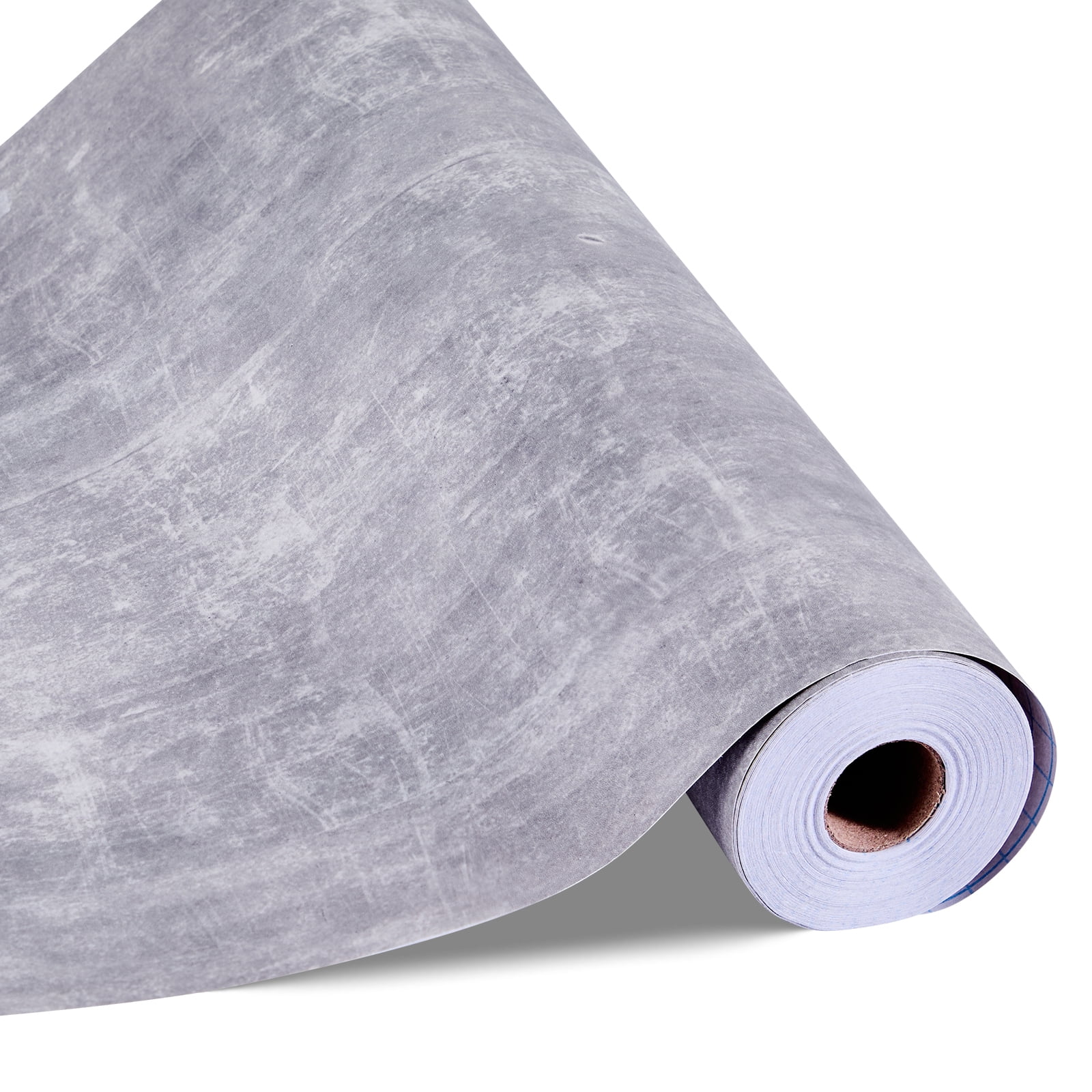 KFFKFF Peel and Stick Wallpaper, Waterproof Self-Adhesive Vinyl Contact Paper for Home Decor (Grey, 15.7 in x 590.5 in) mnpl7