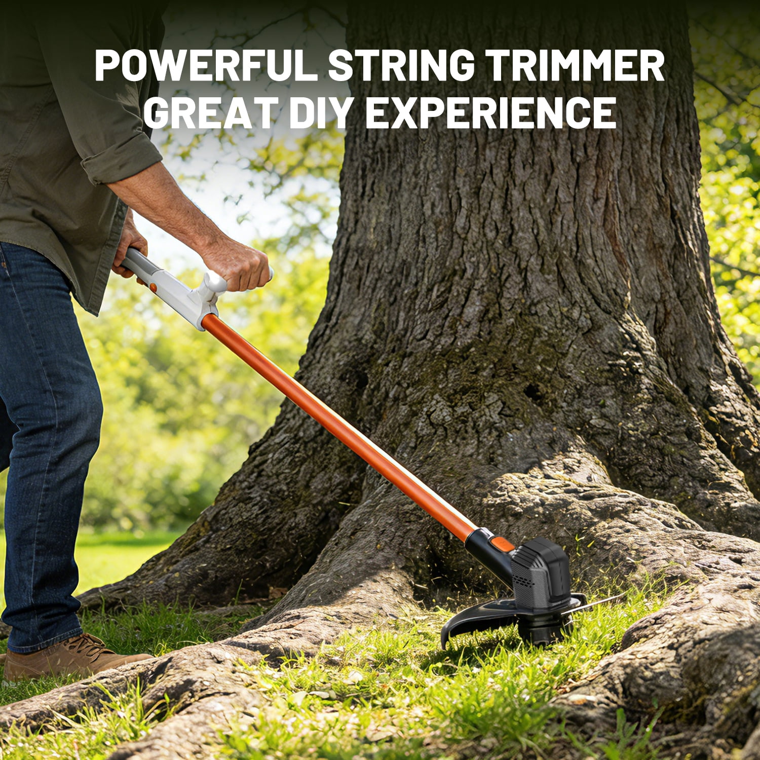 Litheli 20V Cordless String Trimmer and Wheeled Edger, High-Performance Grass Trimmer with 2.0Ah Battery (12 in) wegei