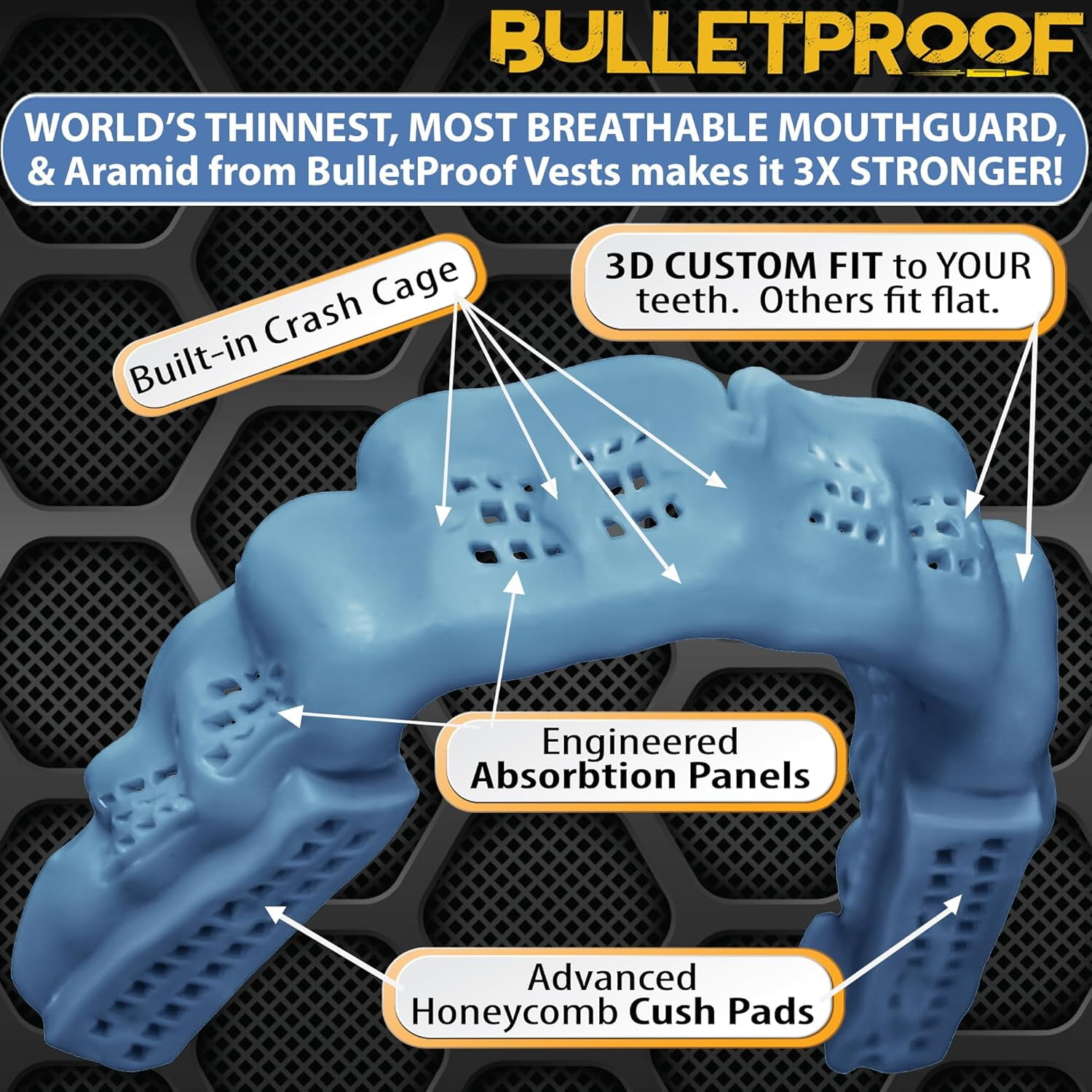 BulletProof MouthGuards Sports Mouth Guard for Braces (Black, One Size) olij3