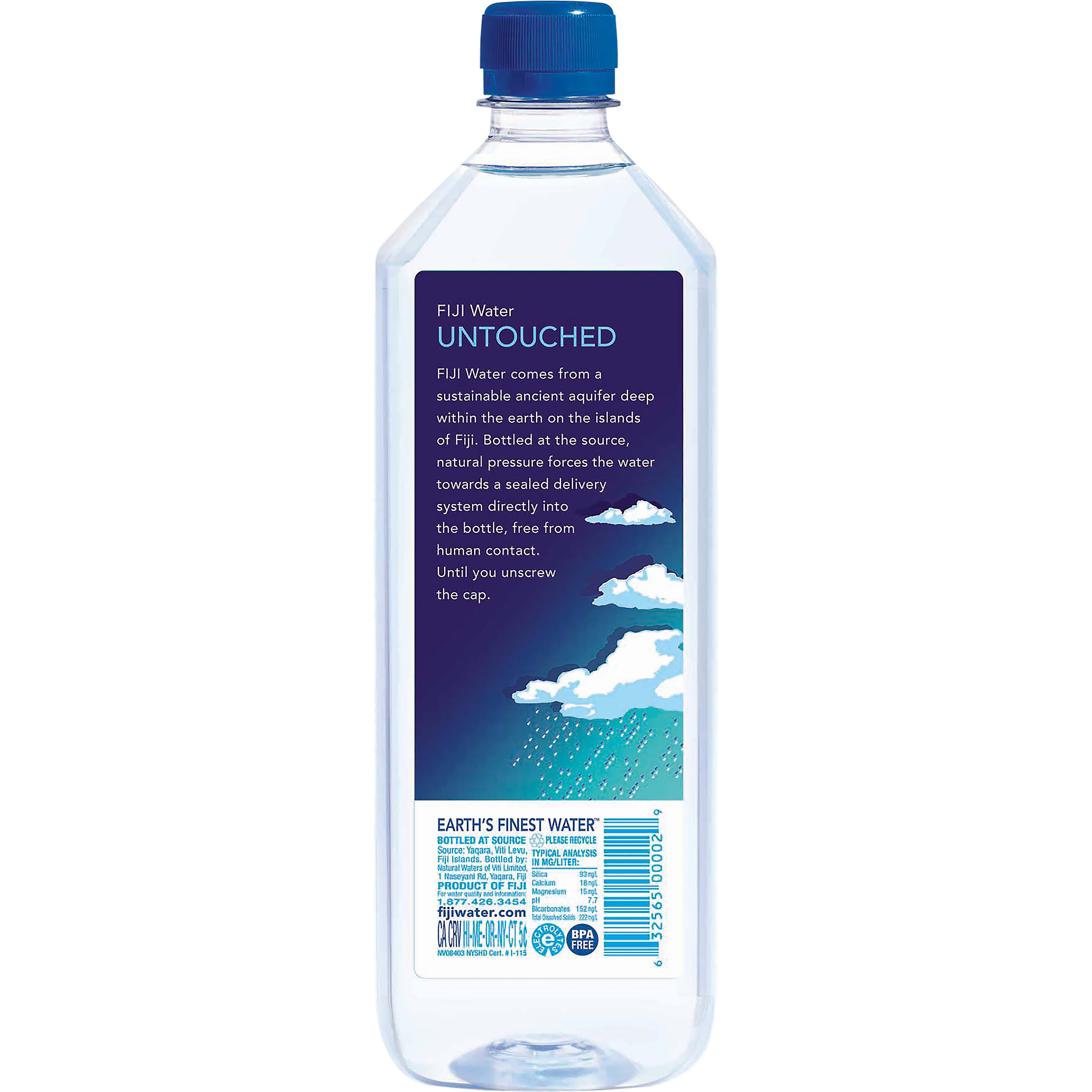 FIJI Natural Artesian Water with Natural Electrolytes (Clear, 33.8 fl oz, Pack of 6) pffzs