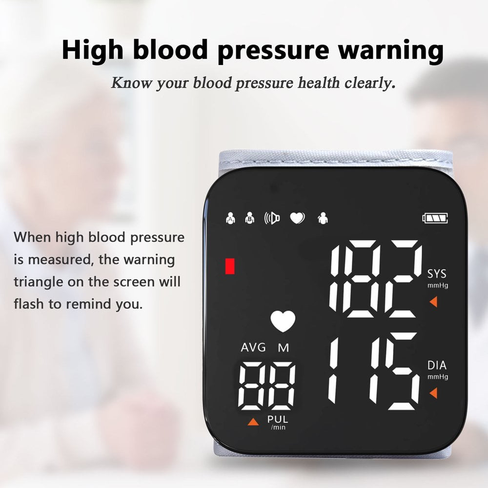 Moonsun Automatic Wrist Blood Pressure Monitor, Digital Heart Rate Monitor with Large LCD Display and Voice Broadcast (Adjustable Cuff, 0.5 lb) o7p0b