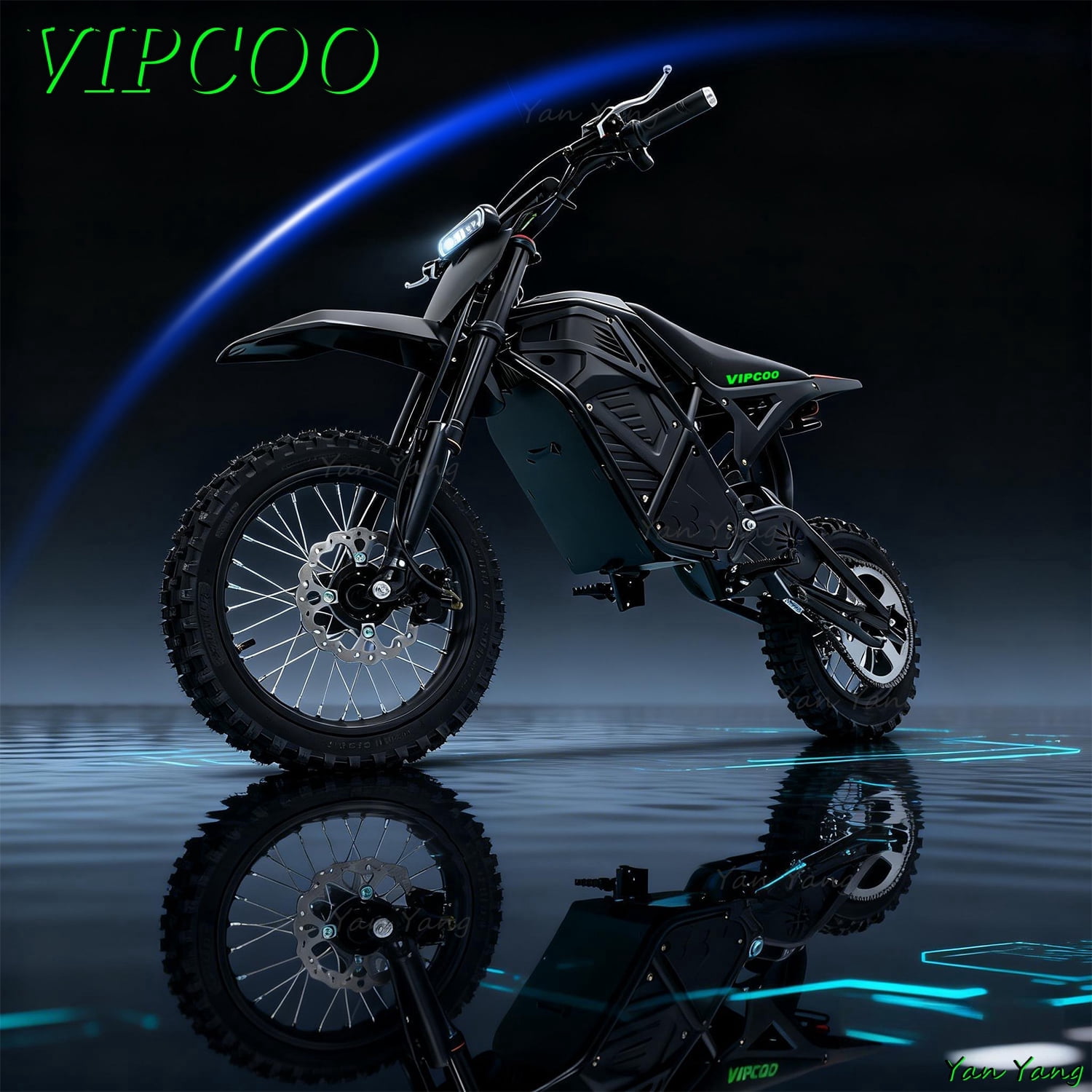 VIPCOO Electric Mountain Bike, High-Speed Off-Road E-Bike with Fat Tires, 330 lb Load Capacity (Black, 63 in) ob9hb