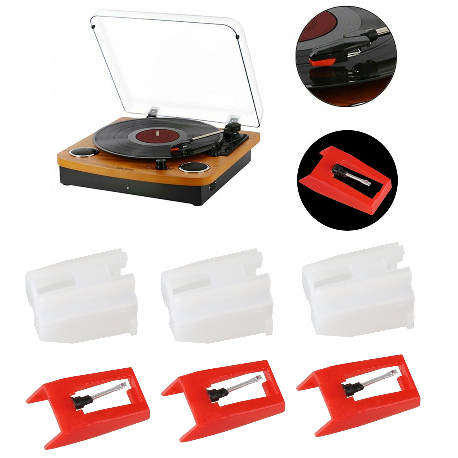 EEEkit Diamond Stylus Replacement Needle for Turntable Phonograph (3 Pack) zvffs