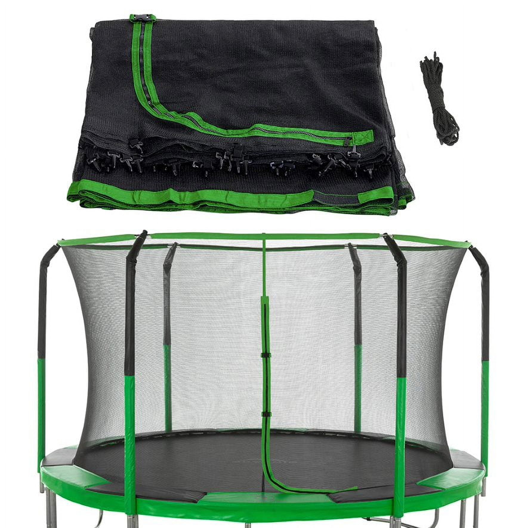 Upper Bounce Trampoline Safety Net for 11 ft Round Frames with 6 Curved Poles (Light Green, 11 ft) 5ioq4