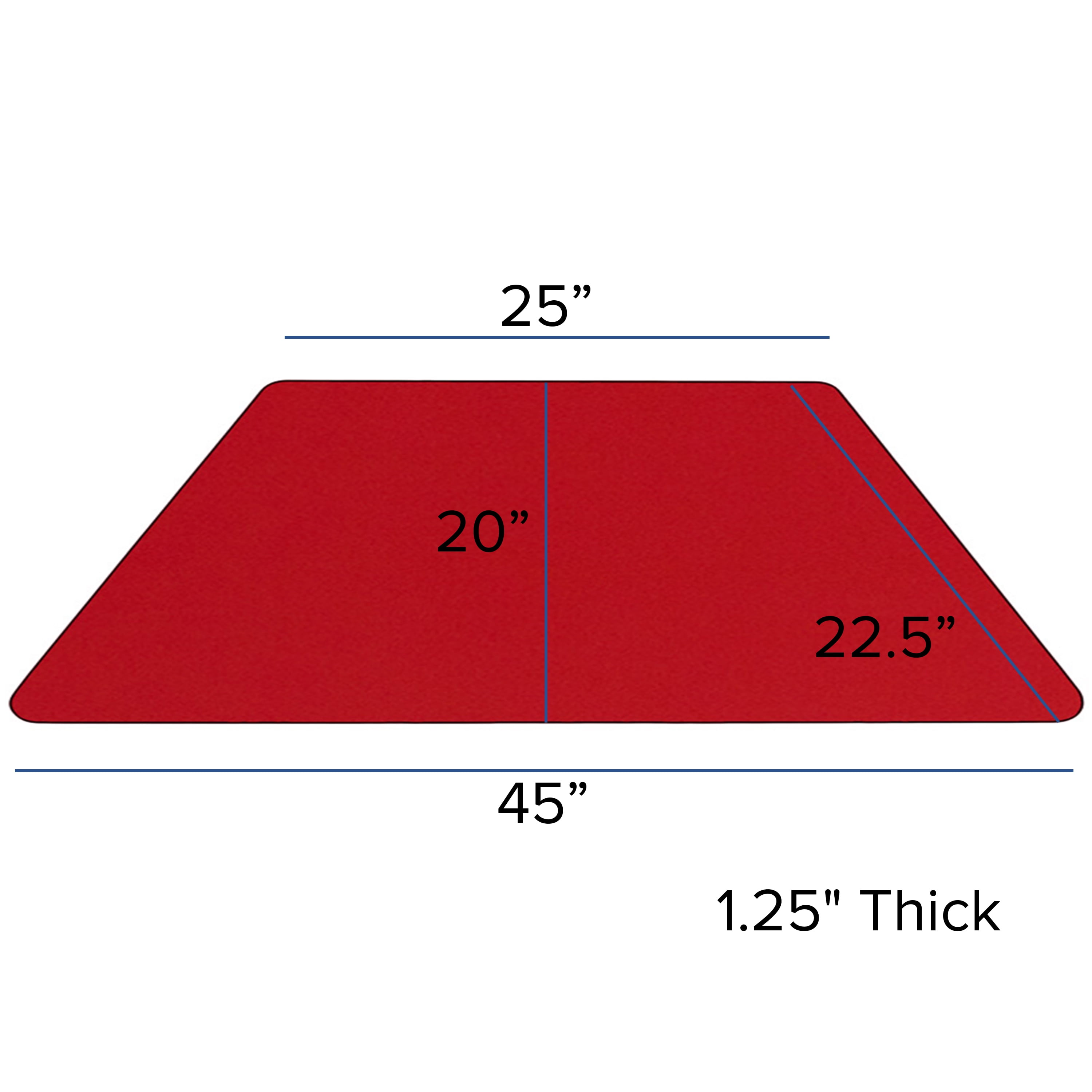 Flash Furniture Wren Trapezoid Activity Table, Height Adjustable Classroom Desk (Red, 22.5 in W x 45 in L) 78nyy