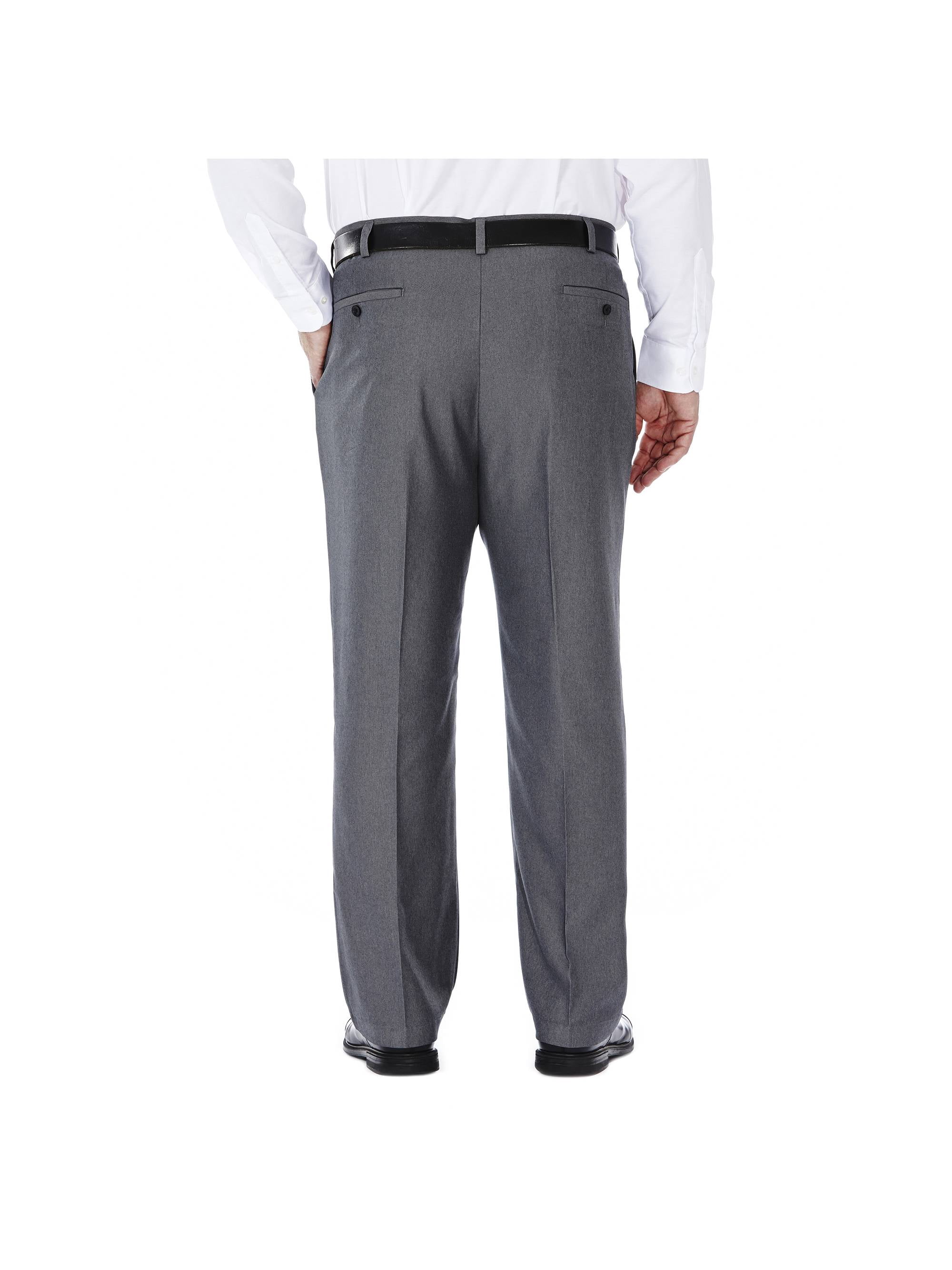 Haggar Men's Cool 18 Classic Fit Heather Solid Pant (Big & Tall, Charcoal) h1trm