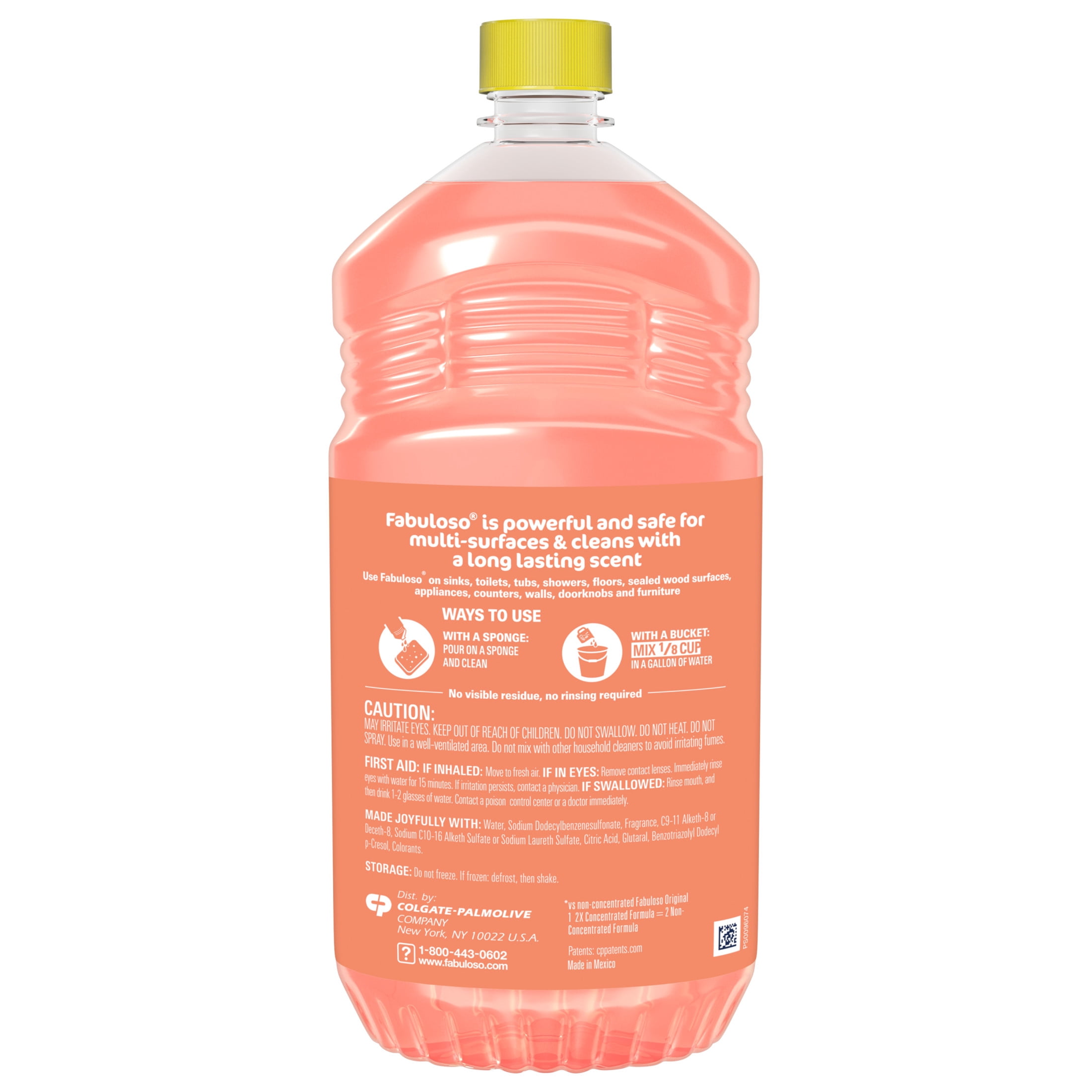 Fabuloso 2X Multi-Purpose Cleaner, Concentrated All-Purpose Surface & Floor Cleaner, Peach Scent (56 fl oz) eyyus