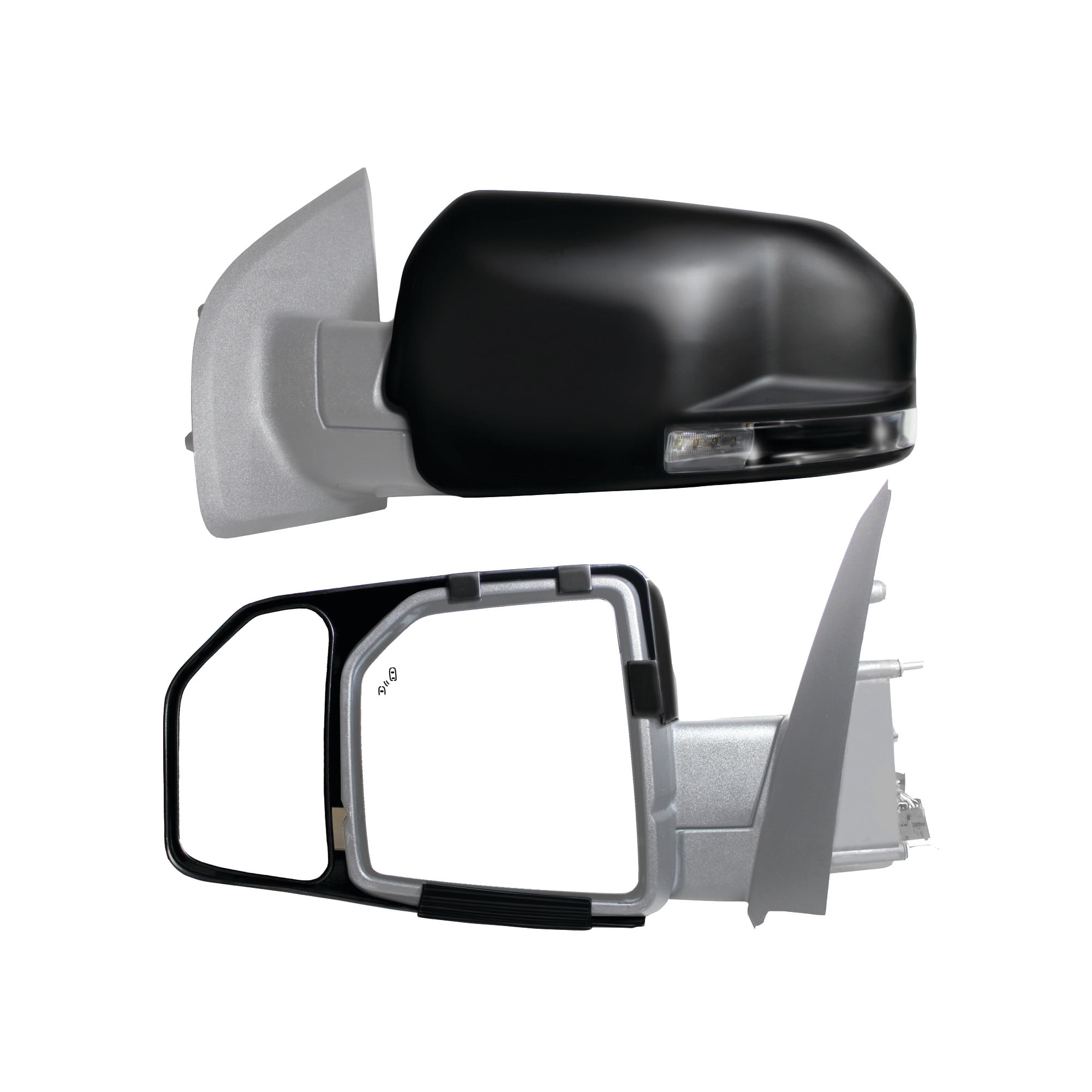 K-Source Snap-On Towing Mirrors for Ford F150 (Black, 2-Piece Set) j46wd
