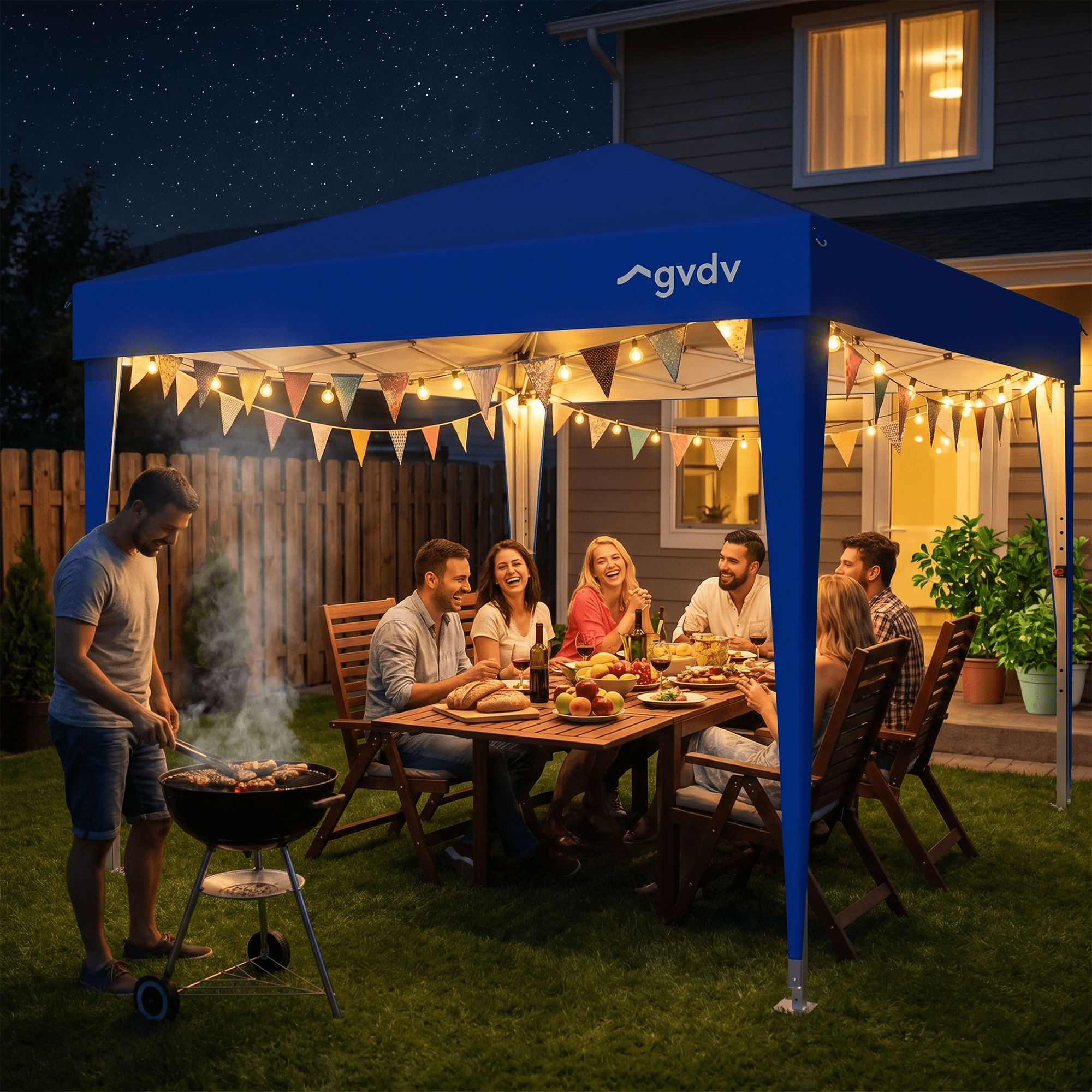 GVDV Instant Pop-up Canopy Tent, Commercial Grade Outdoor Shade Shelter (Blue, 10 ft x 10 ft) xzk2h