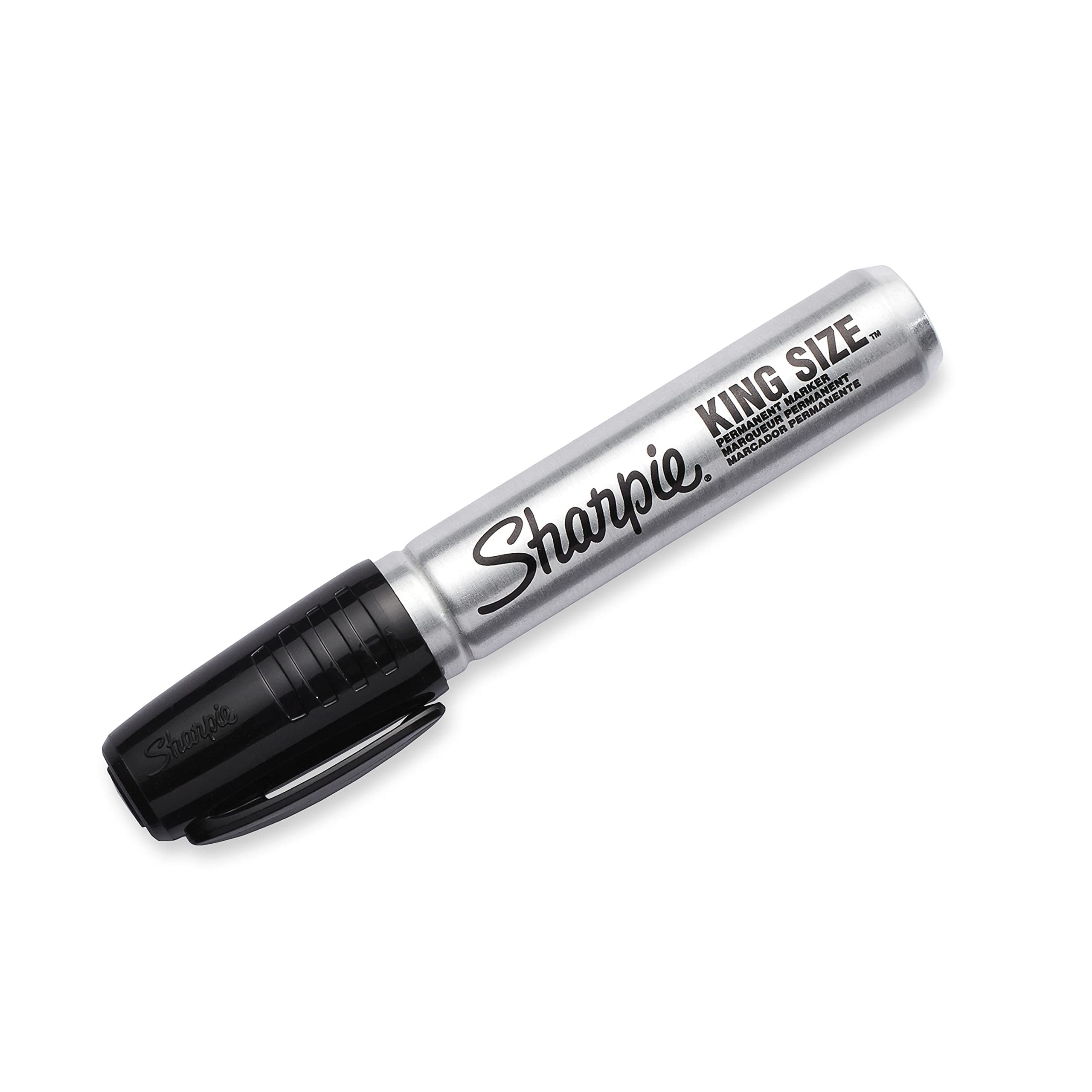 Sharpie King Size Permanent Marker, Chisel Tip, Heavy-duty Ink, Black (4-Count) l7t8u