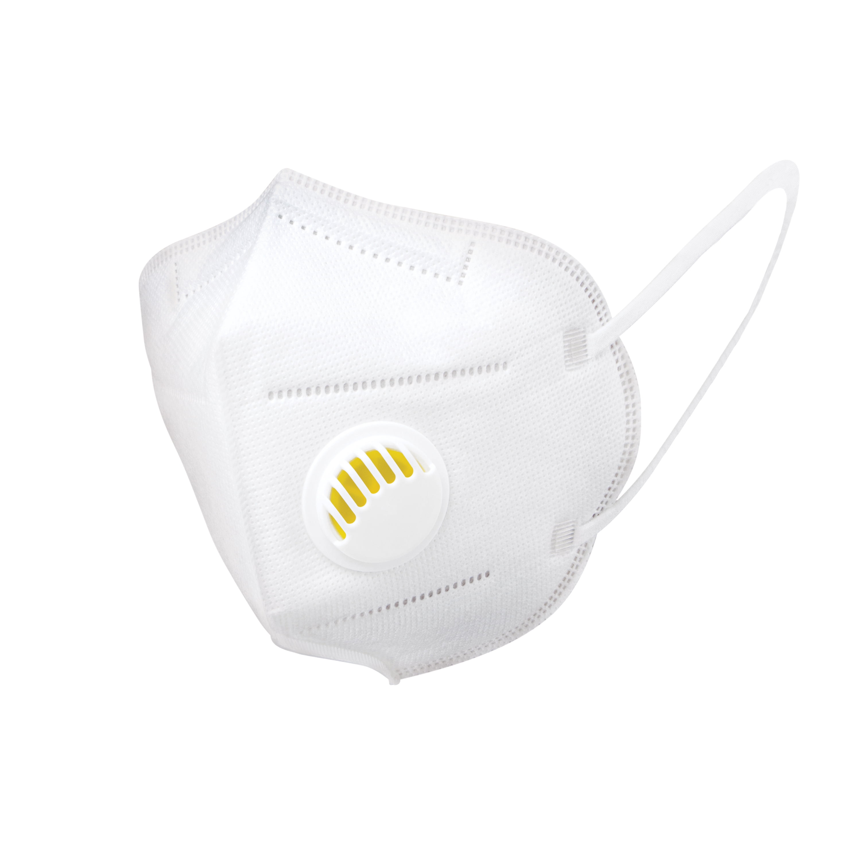 SupplyAID KN95 Protective Face Mask with Exhalation Vent (White, 5-Pack) 9qo6e