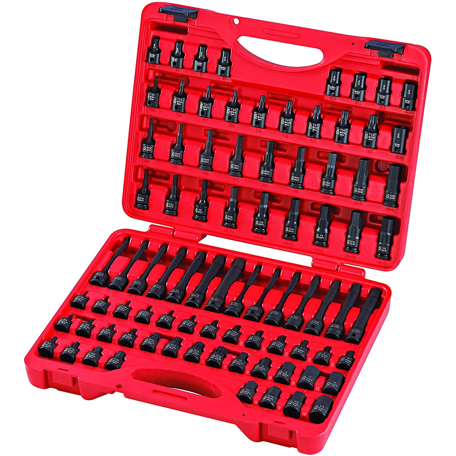 Sunex Tools 3/8 Inch Drive Master Hex Bit Impact Socket Set (Red, 84 Pieces) vki91