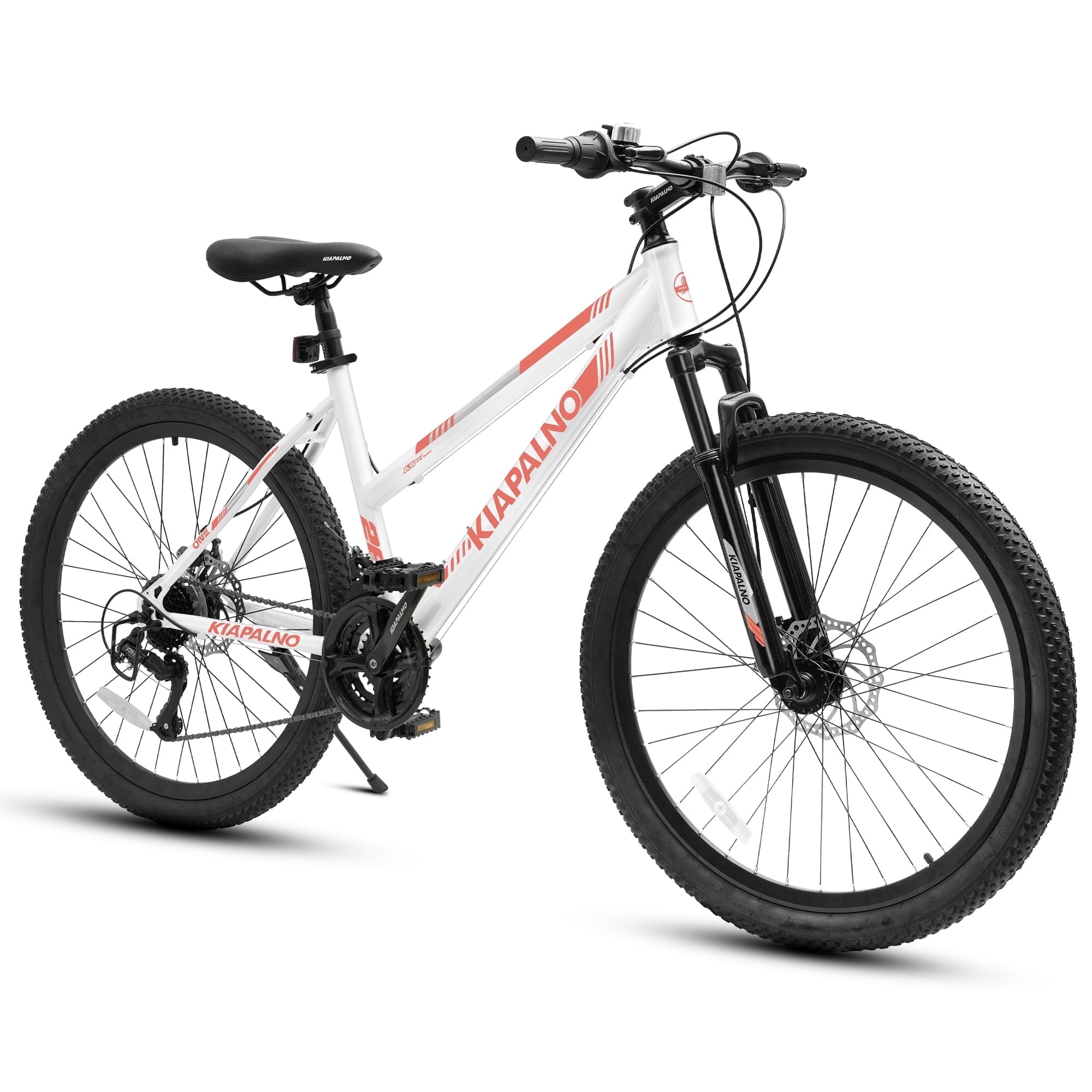 Ecarpat 24 inch Women Mountain Bike, 21-Speed MTB with Steel Frame and Dual Disc Brakes (White, 24 in) 5fkqk