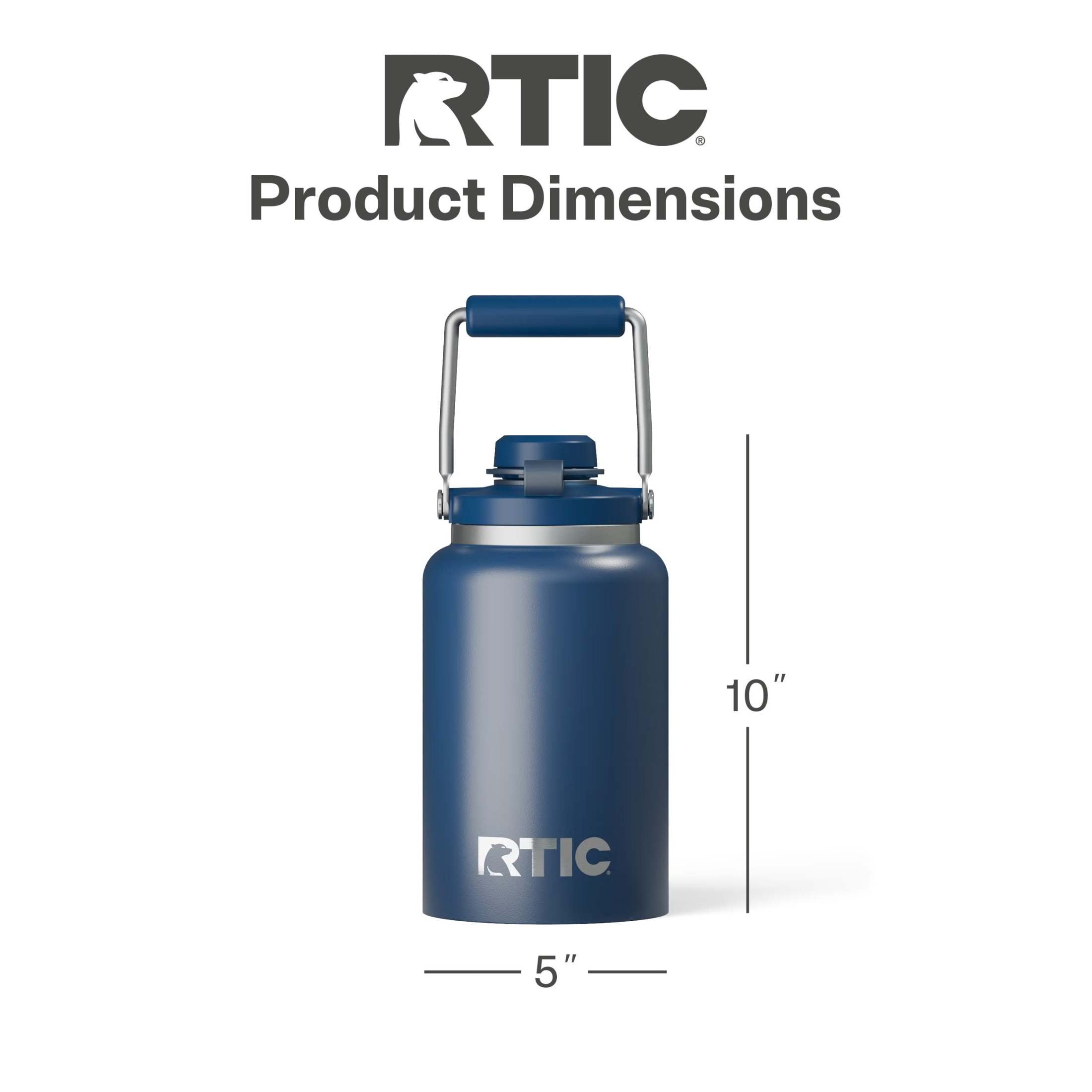 RTIC Insulated Water Jug with Ceramic Lining, Leak-Proof Stainless Steel Vacuum Insulated (Navy, 64 fl oz) os2oz