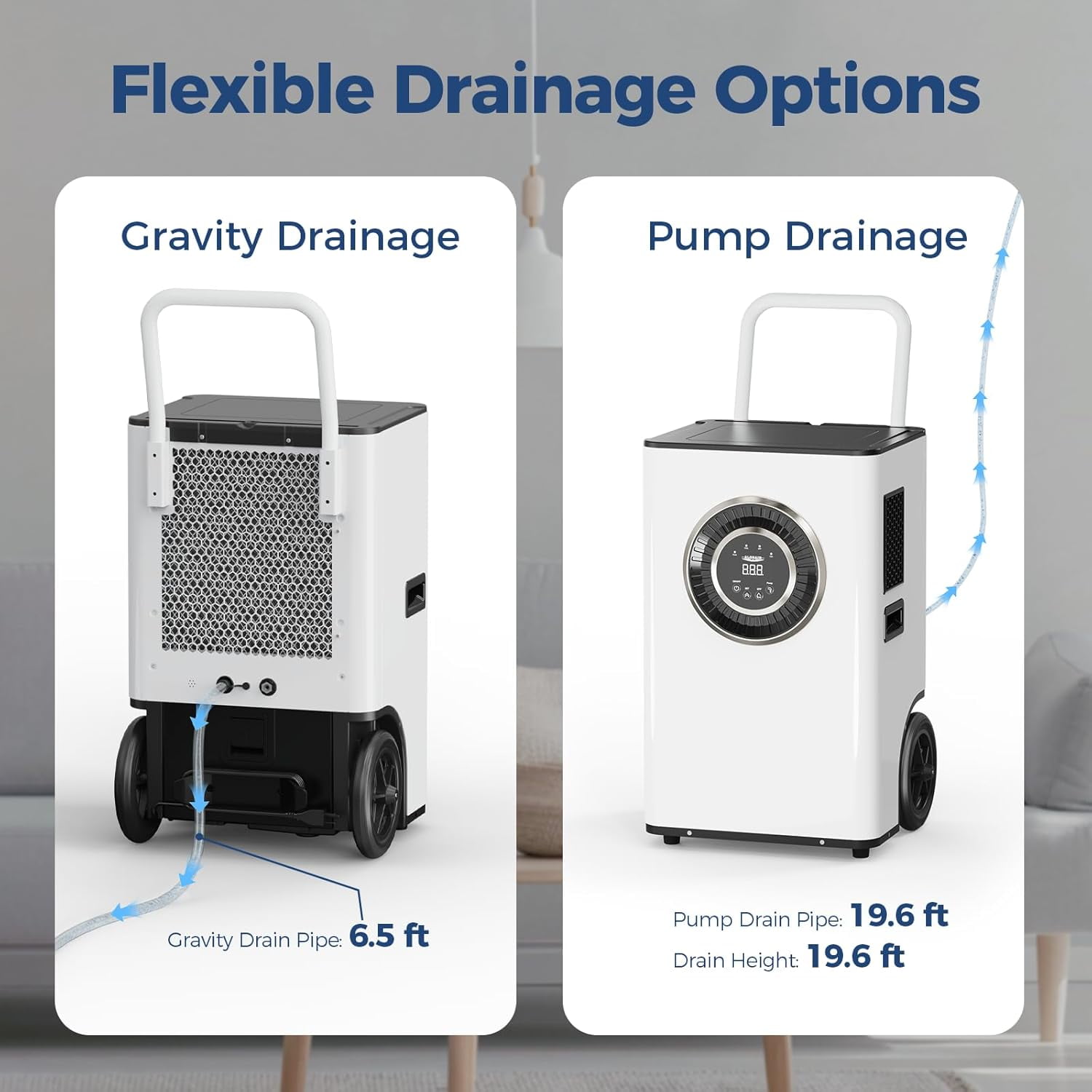 AlorAir 110PPD Commercial Dehumidifier with Pump and Drain Hose (White, 1300 Sq. Ft.) g4weg