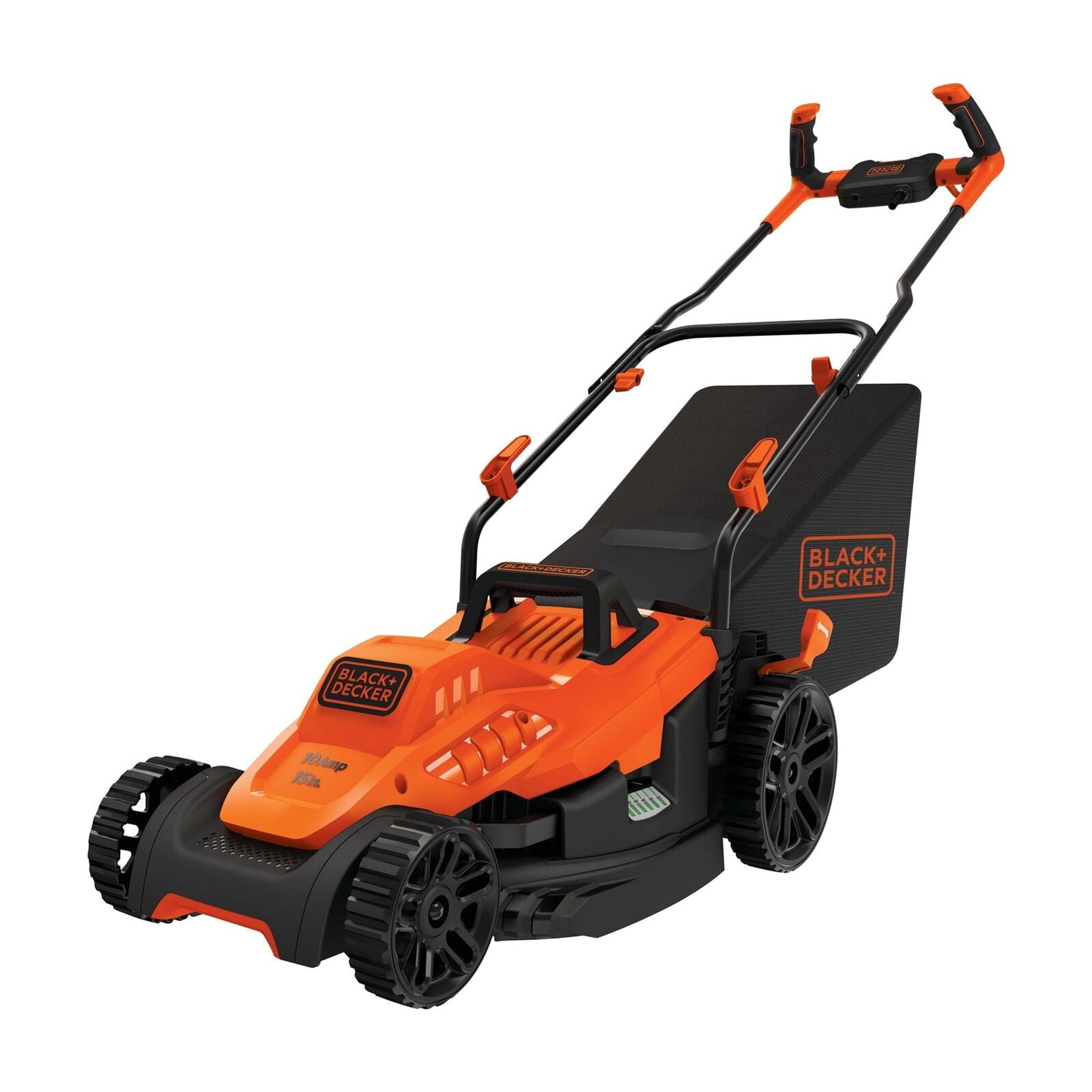 BLACK+DECKER 15 Inch Corded Electric Push Mower with Comfort Grip Handle (Black, 15 in) 246h4
