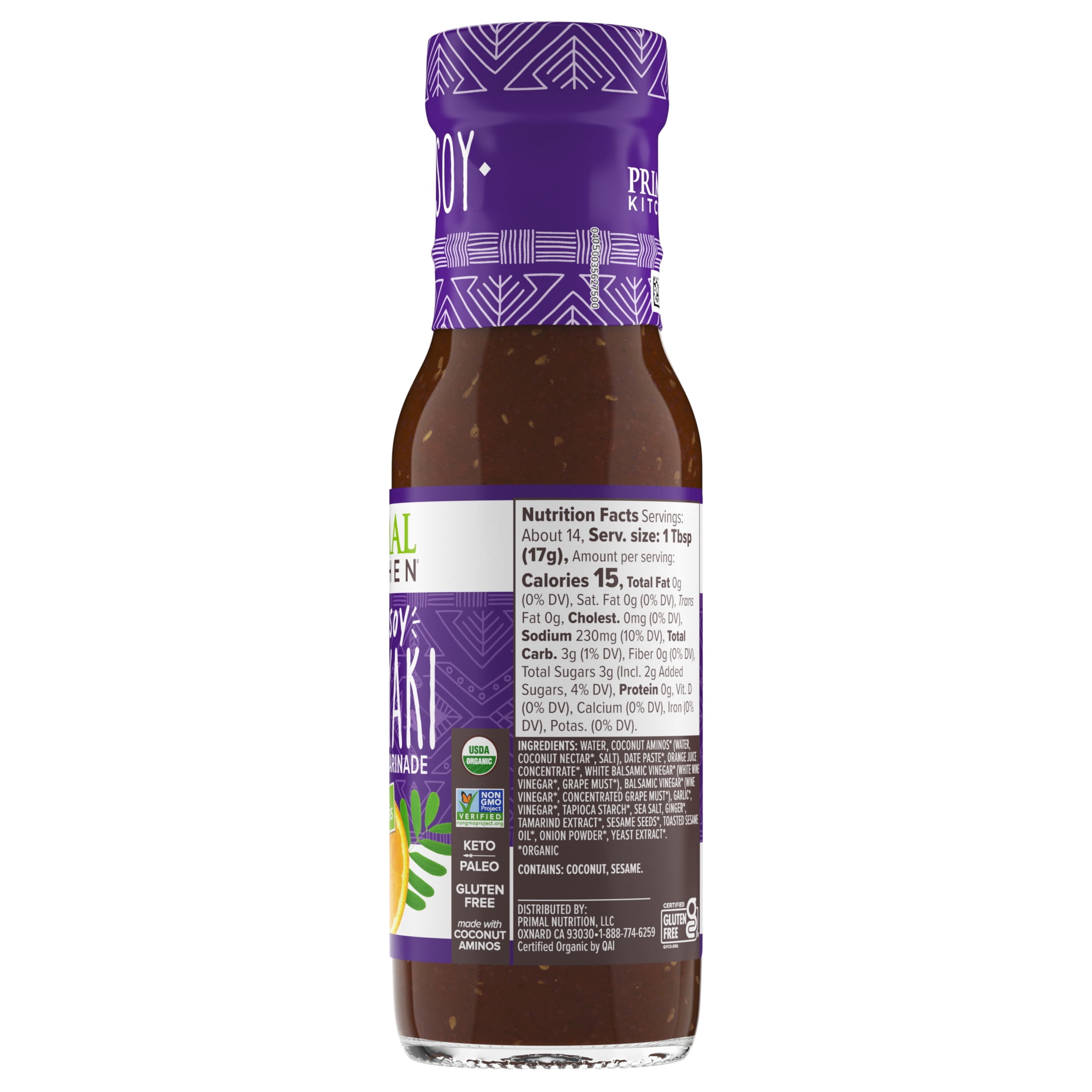 Primal Kitchen Organic Teriyaki Sauce and Marinade, Soy-Free, Keto and Paleo Friendly (8.5 oz) ss87r