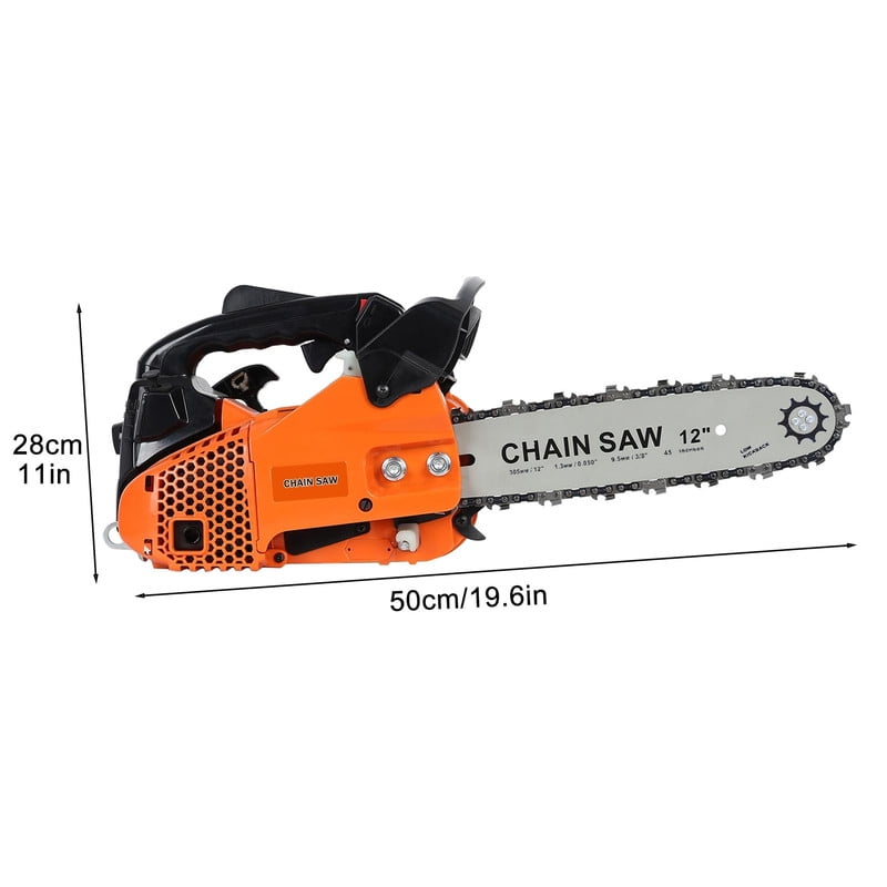 YNCE 25.4CC Gas Chainsaw, 12 Inch Power Chain Saw, 2-Cycle Gasoline Powered Garden Tool for Tree Cutting and Woodworking (12 in) eh4go