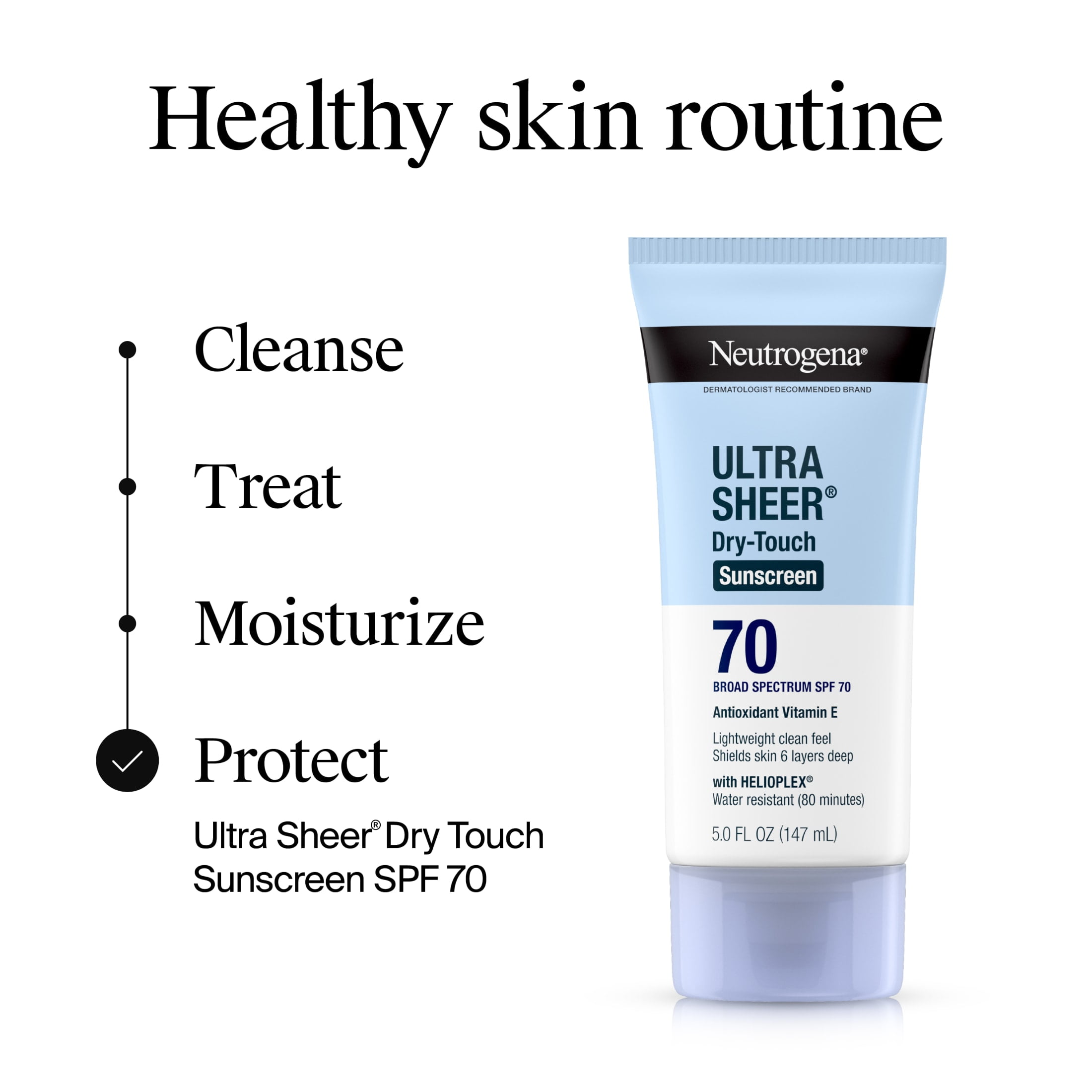 Neutrogena Ultra Sheer Dry-Touch Sunscreen SPF 70 Broad Spectrum Sun Protection (5 fl oz) 5kb1d