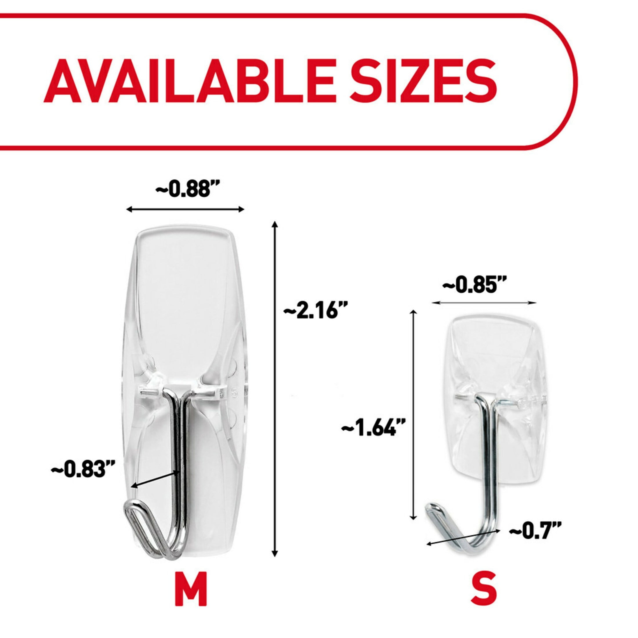 Command Small Wire Toggle Hooks, Damage-Free Adhesive Wall Hooks for Decorating (Clear, 9 Hooks) rxsw4