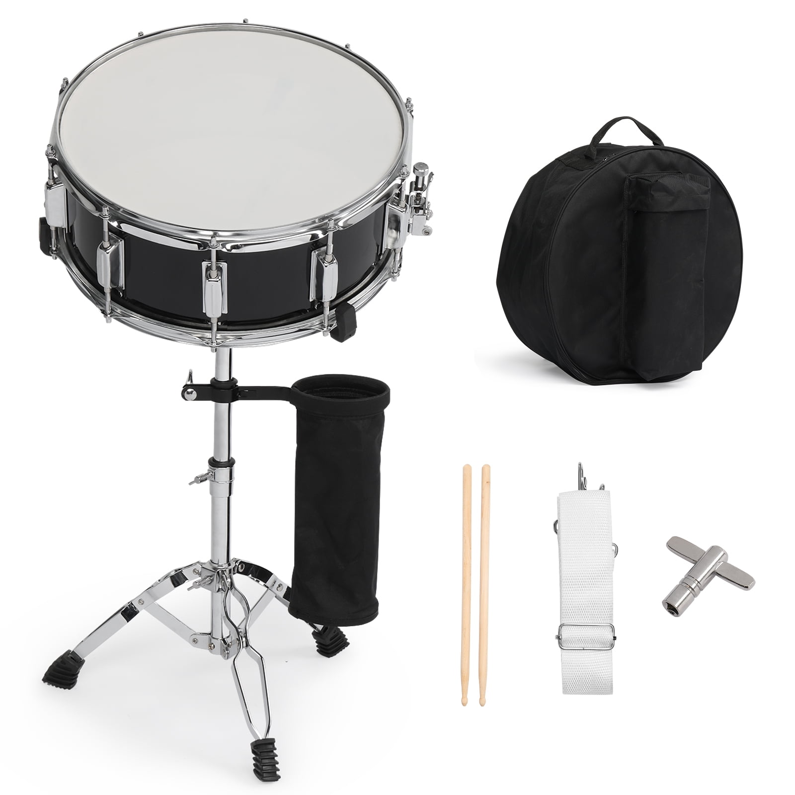 Ktaxon 14 in x 5.5 in Snare Drum Set for Beginners, Professional Sound Quality with Stand, Bag, and Accessories (Black, 14 in x 5.5 in) vkz7r