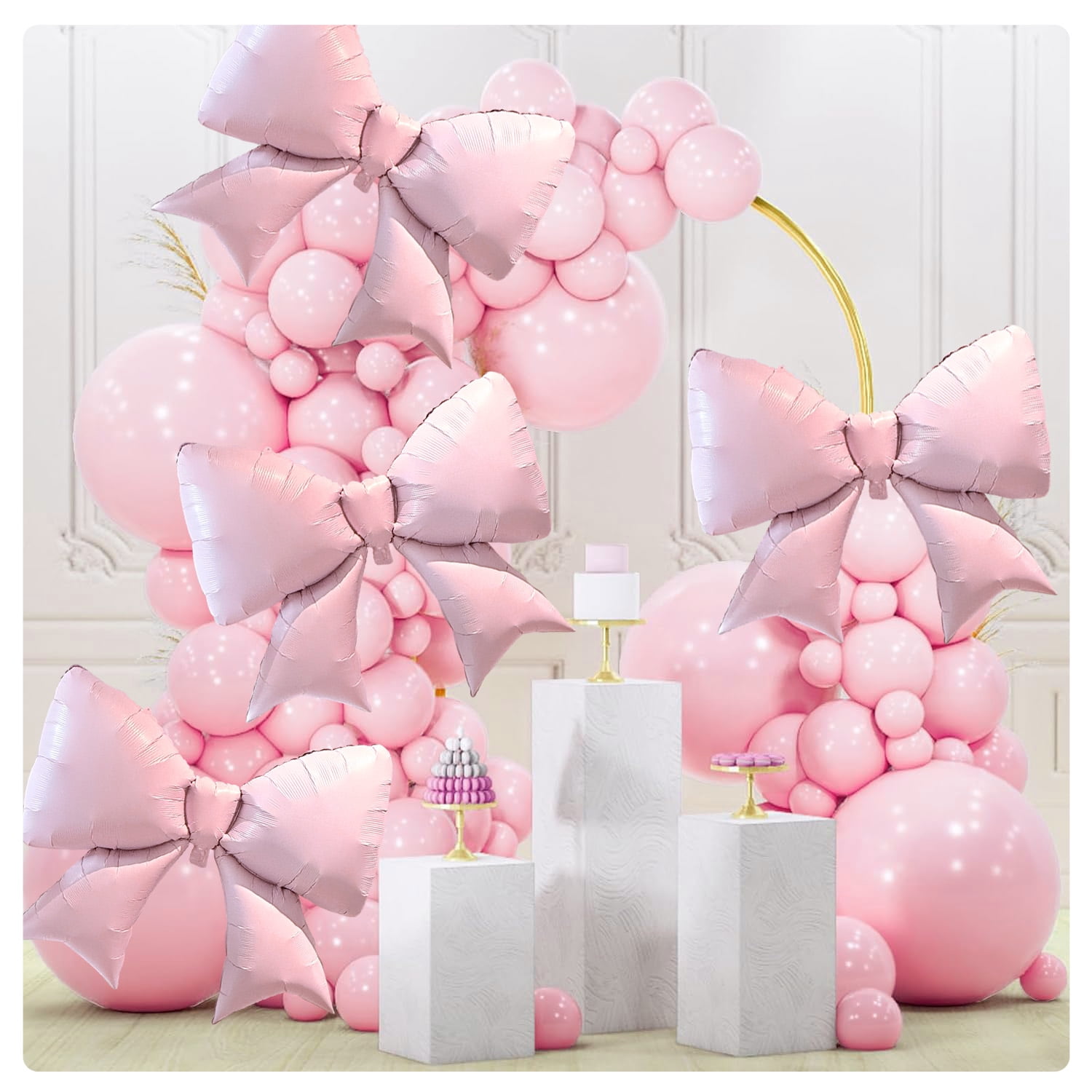 Style-Carry Giant Bow Balloons Party Decorations (Pink, 5 Pack, 29 in) 3fn0g