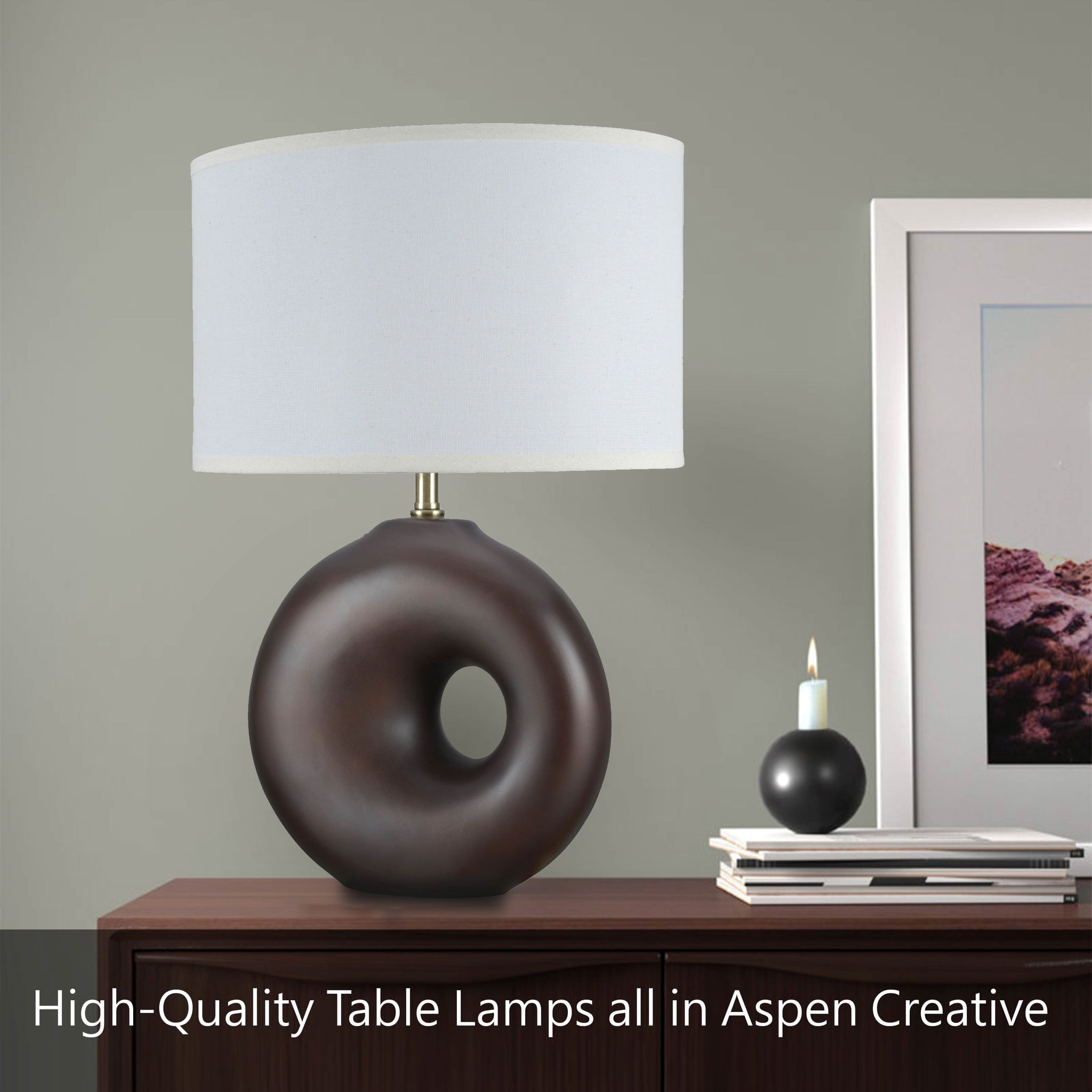 Aspen Creative Ceramic Table Lamp with Empire Shade (Mint, 14.5 in Height) 53j9h