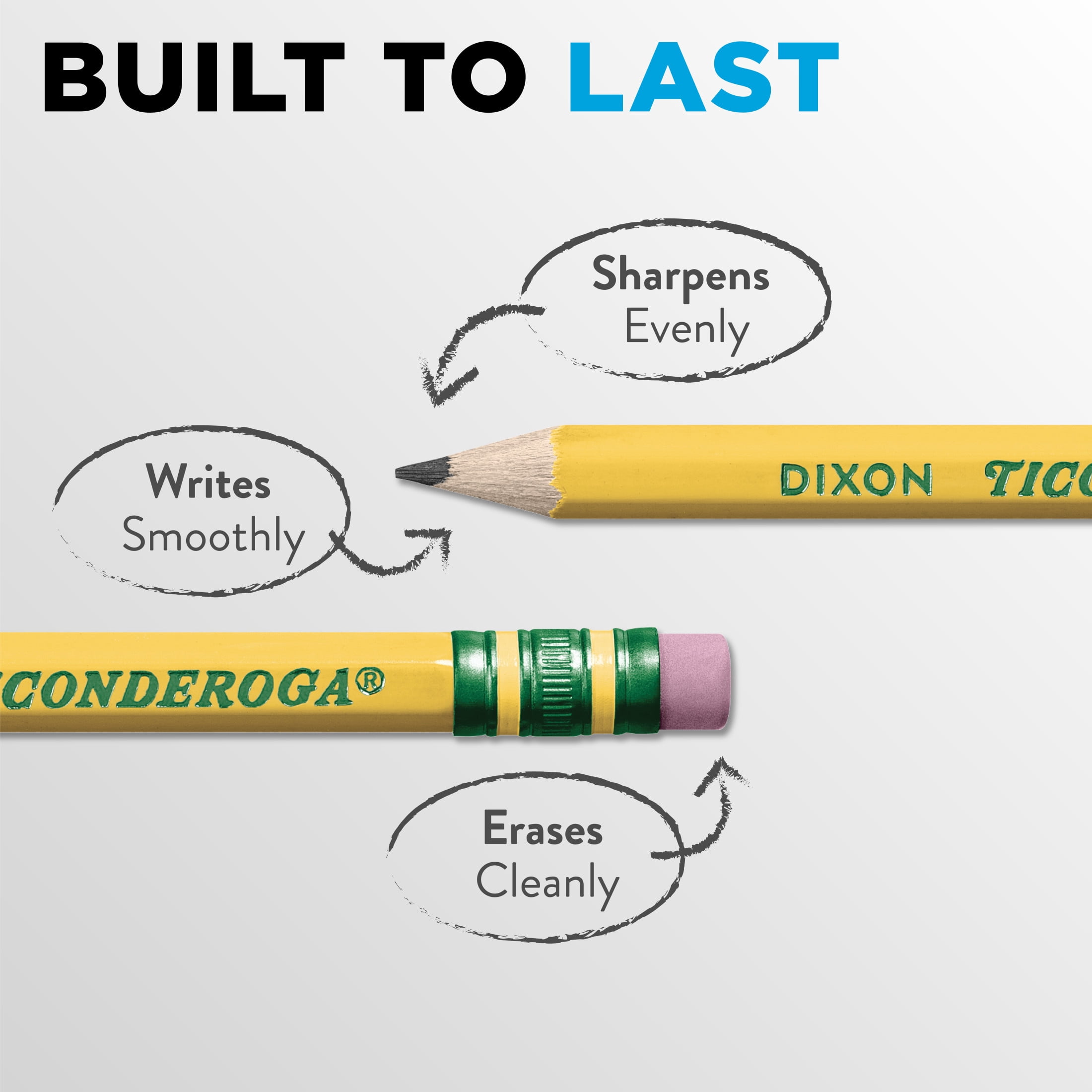 Ticonderoga Golf Pencils, Pre-sharpened #2 HB Graphite, Smooth Writing with Erasers (Yellow, 72 Count) gu4sb