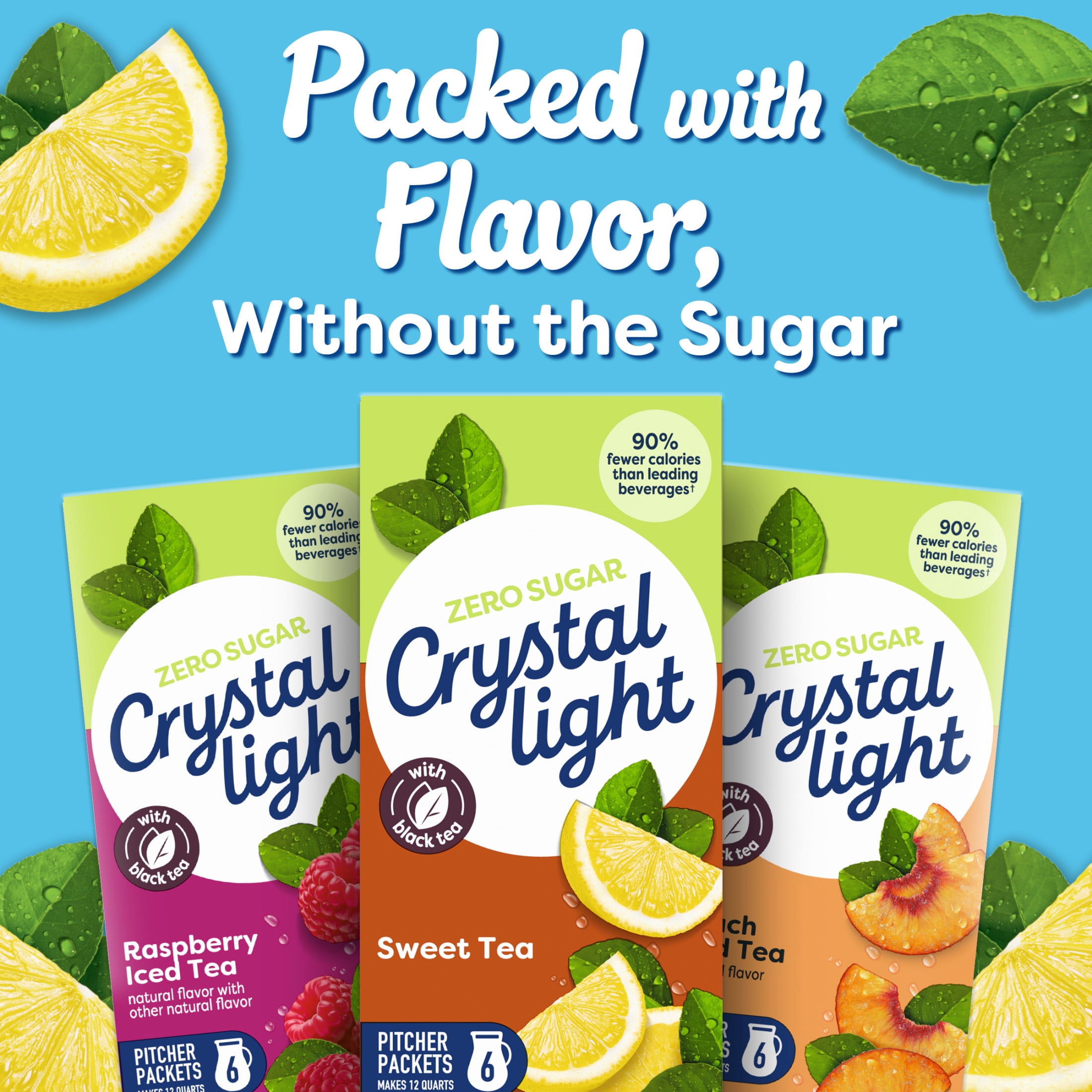 Crystal Light Sweet Tea Powdered Drink Mix, Low Calorie Refreshment (2 Pack, 1.56 oz) fr702