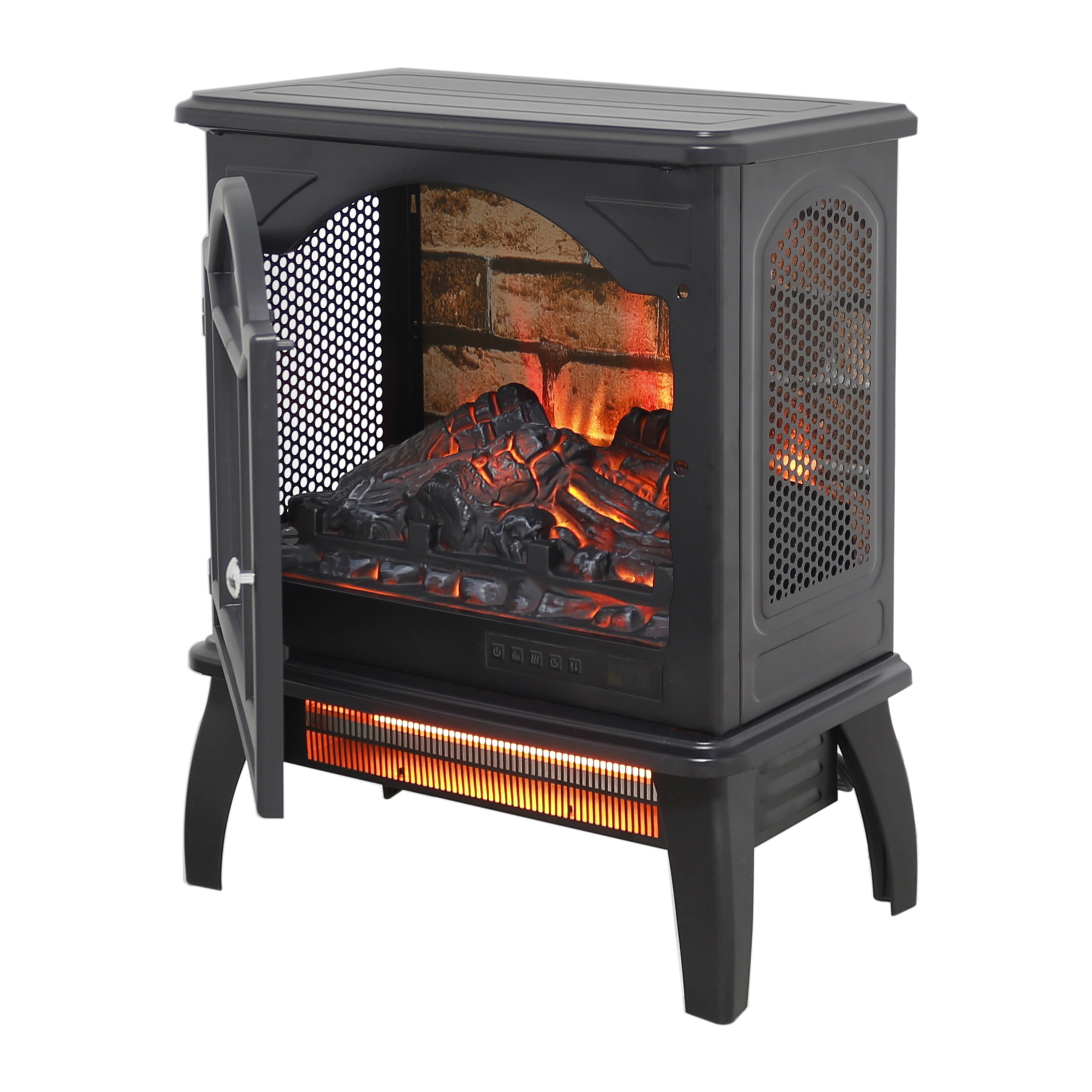 Segmart Infrared Quartz Electric Fireplace Space Heater with 3D Flame Effect (Black, 10 in x 17.5 in x 21.5 in) 6kgb9