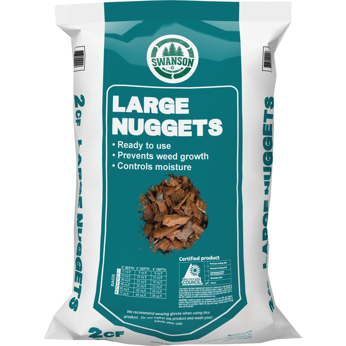 Waupaca Northwoods NuLife Decorative Bark Mulch Nuggets (Natural Brown, 1 Pack) 37sti