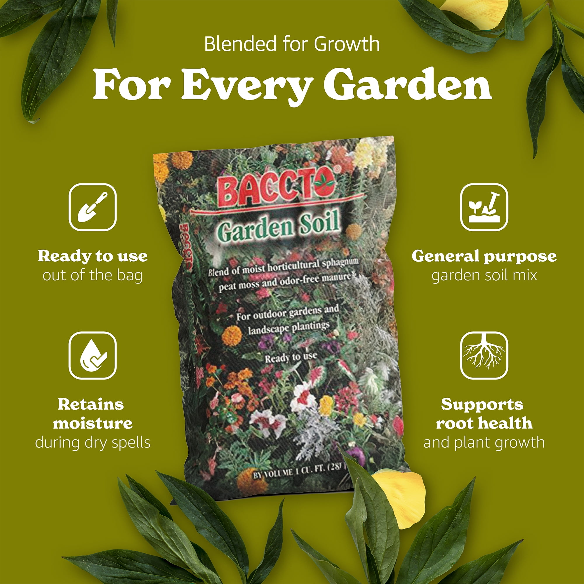 Michigan Peat BACCTO Premium Garden Soil for Vegetables and Flowers (1 cu ft) l3vo2