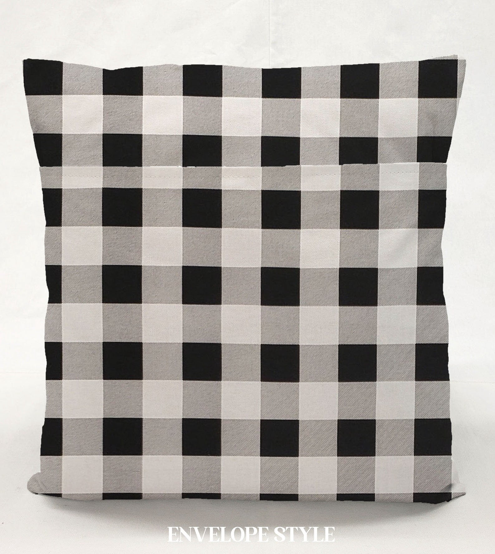 Penny's Needful Things Buffalo Check Plaid Pillow Cover Decorative Farmhouse Accent (White, 12 in x 12 in) 3xzq1
