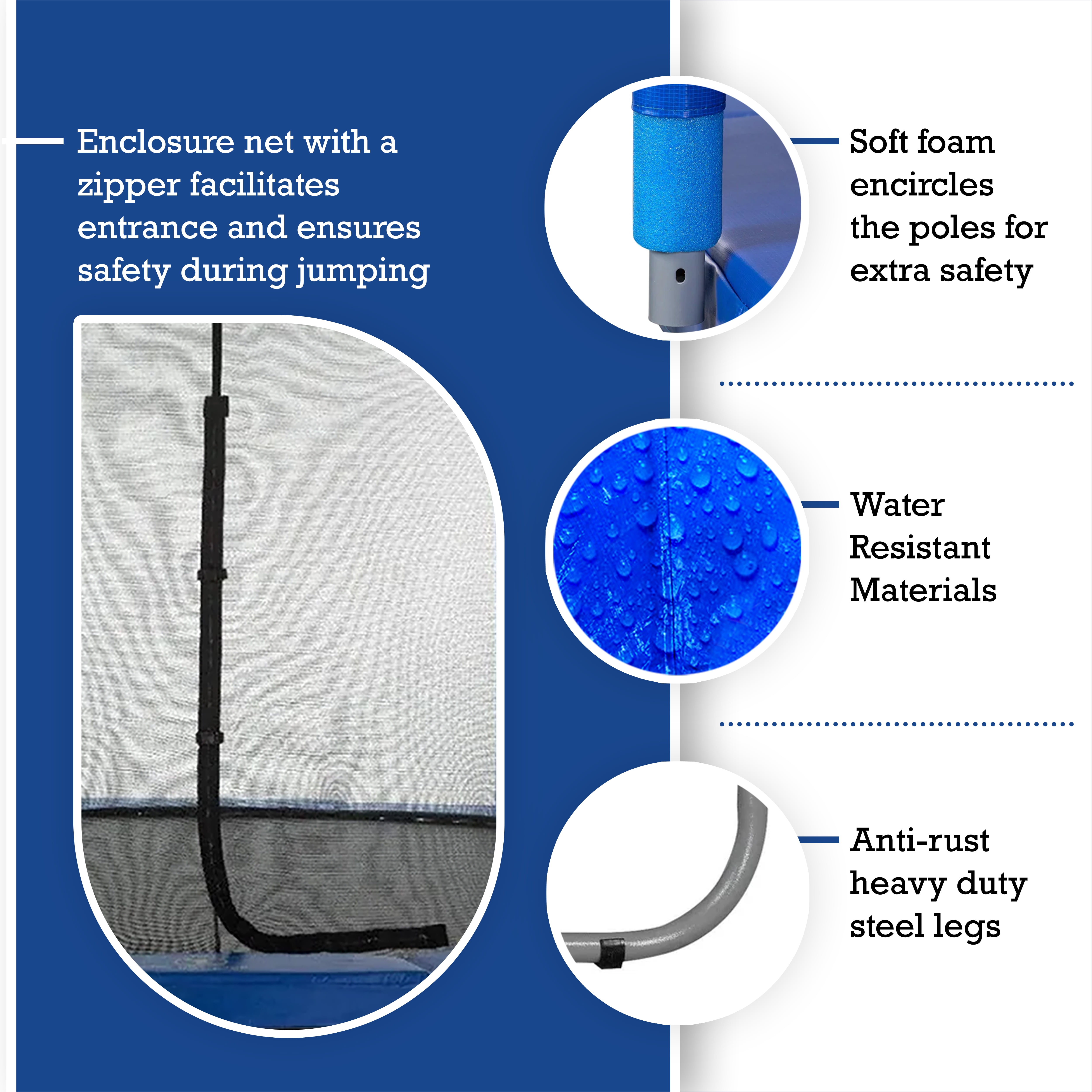 Upper Bounce Machrus Skytric 15 ft Round Trampoline with Safety Enclosure (Blue, 15 ft) iw85a