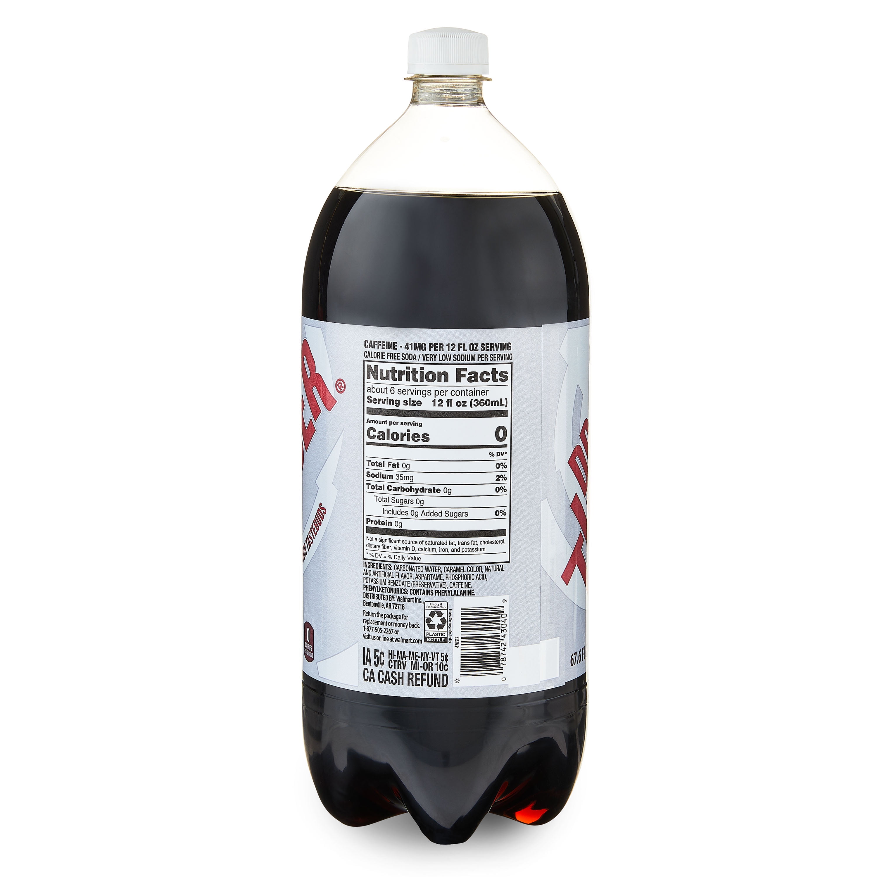 Great Value Dr Thunder Diet Cola Soda (Zero Calorie, 67.6 fl oz) xzrww