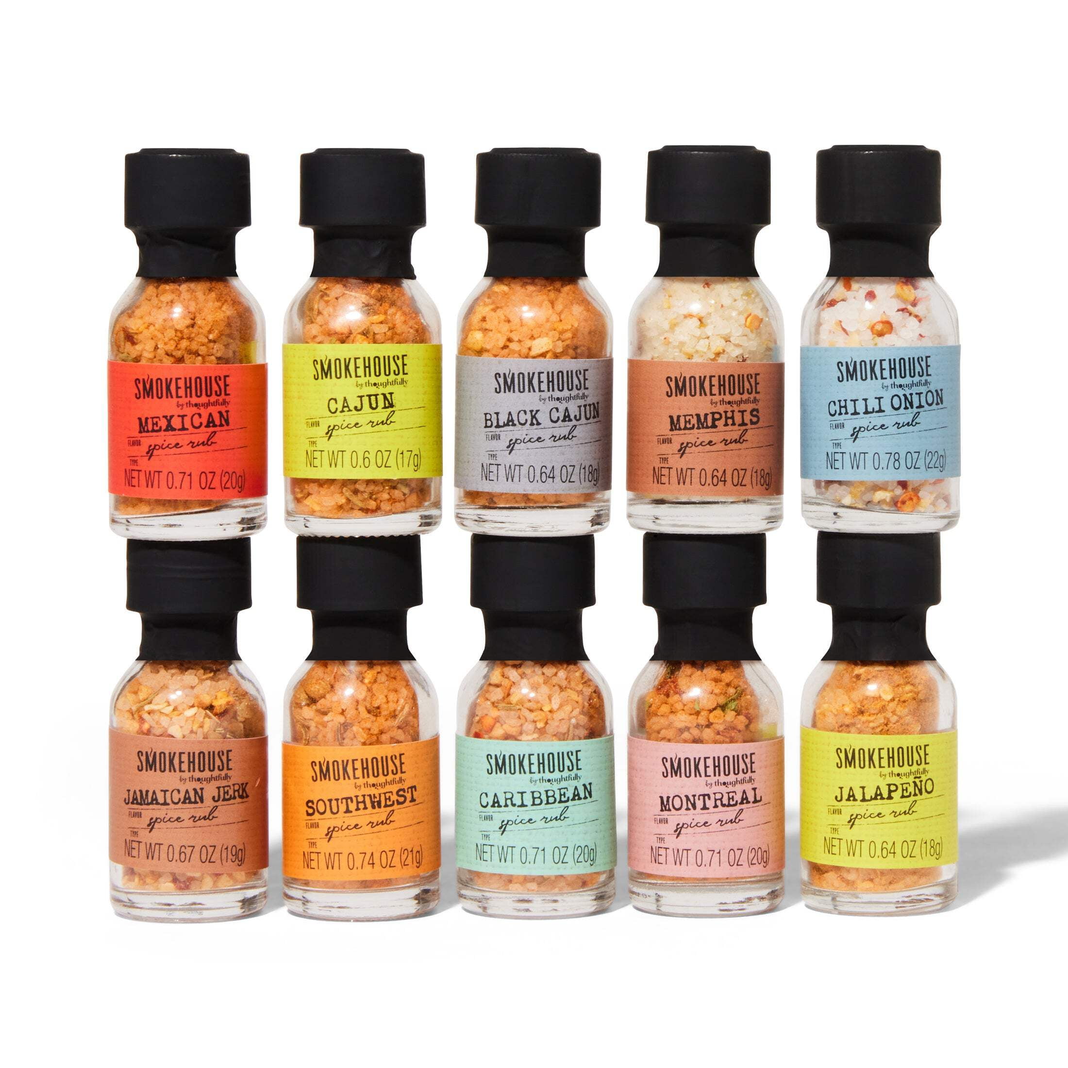 Thoughtfully Gourmet Grilling Spices and Rubs Set, BBQ Seasoning Sampler for Meats and Vegetables (10 Pack, 0.5 oz each) gben9