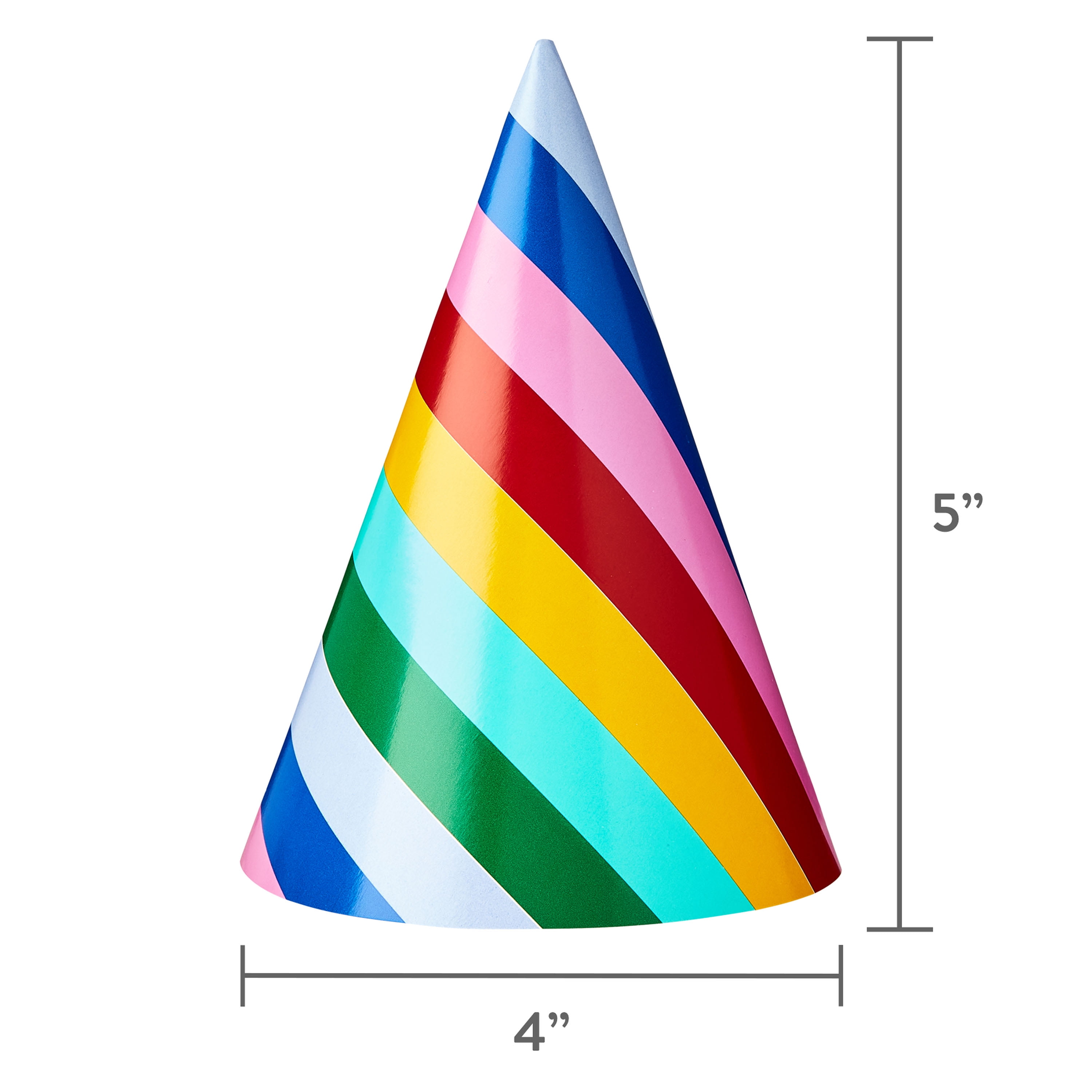 Way To Celebrate Multicolor Striped Party Hats (Multicolor, 4 Count) qfl6i