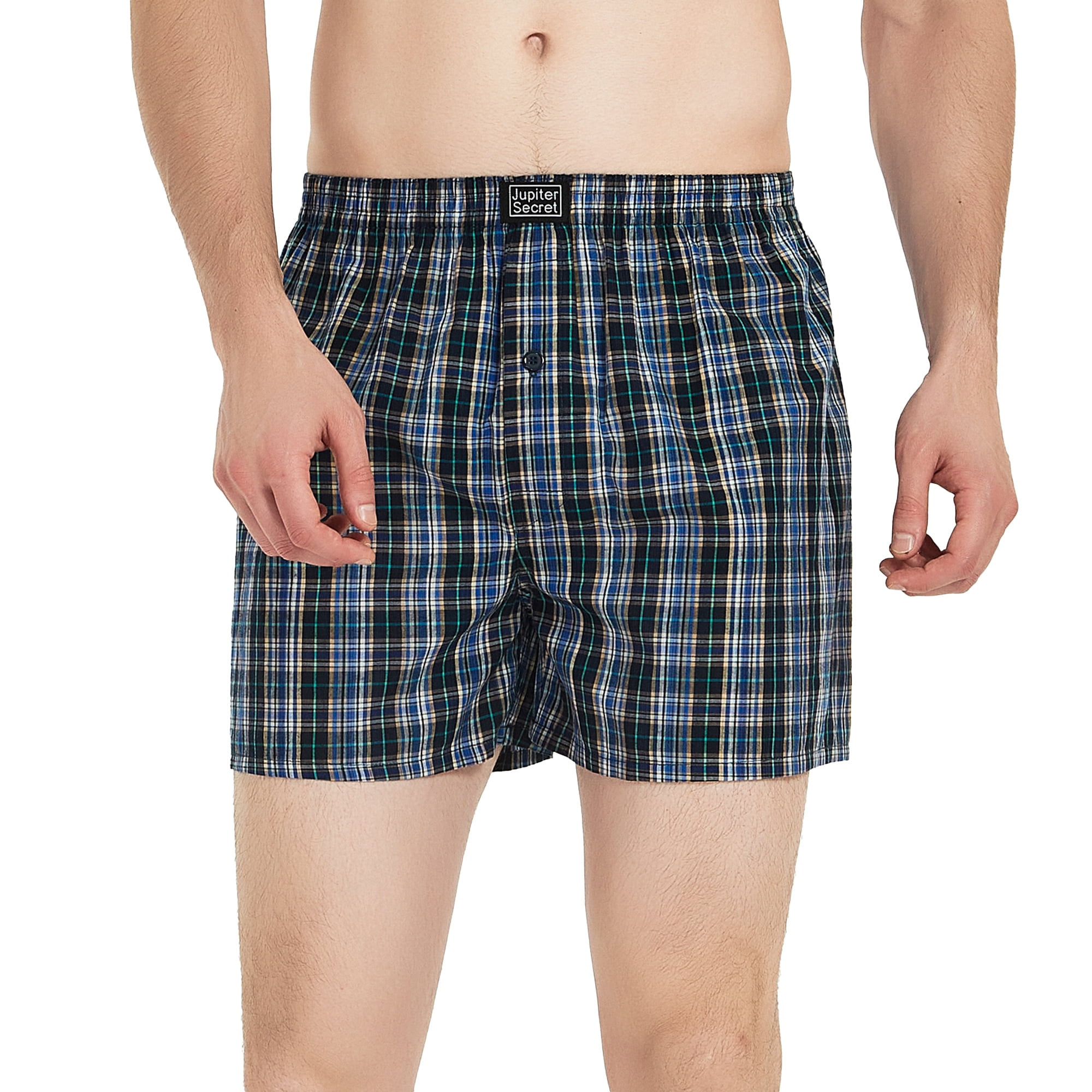 Onimisc Men's Woven Boxer Shorts Breathable Cotton Underwear (Assorted Colors, 6 Pack) d793w