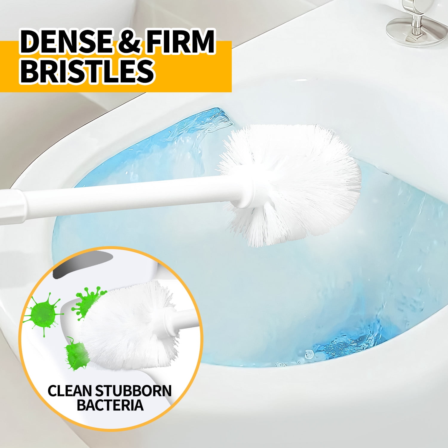 propuri 2-in-1 Toilet Brush and Plunger Set with Extended Handle (White) mtx1k
