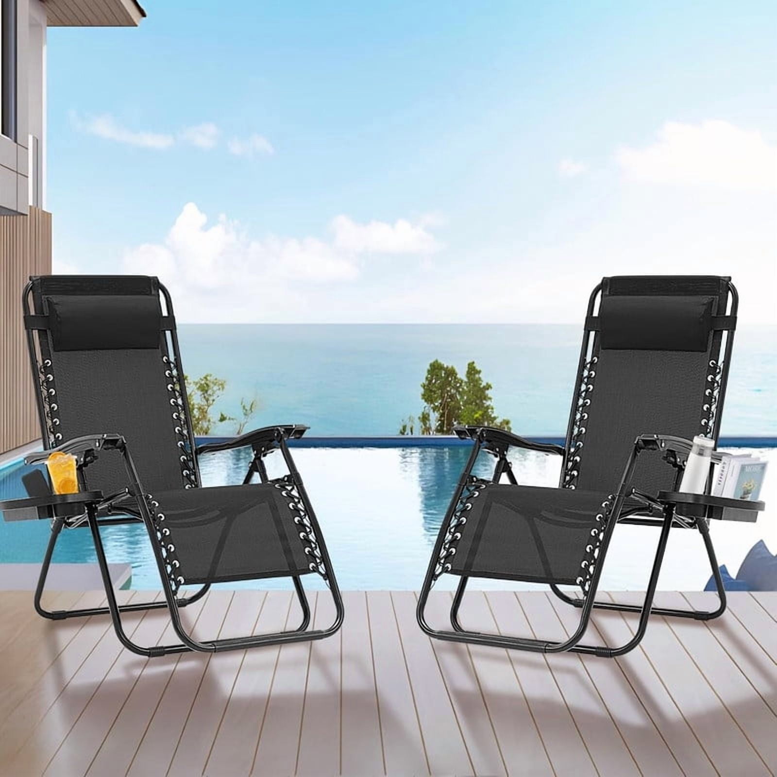 SIMENMAX Zero Gravity Reclining Lounge Chairs (Black, Set of 2) v0p75