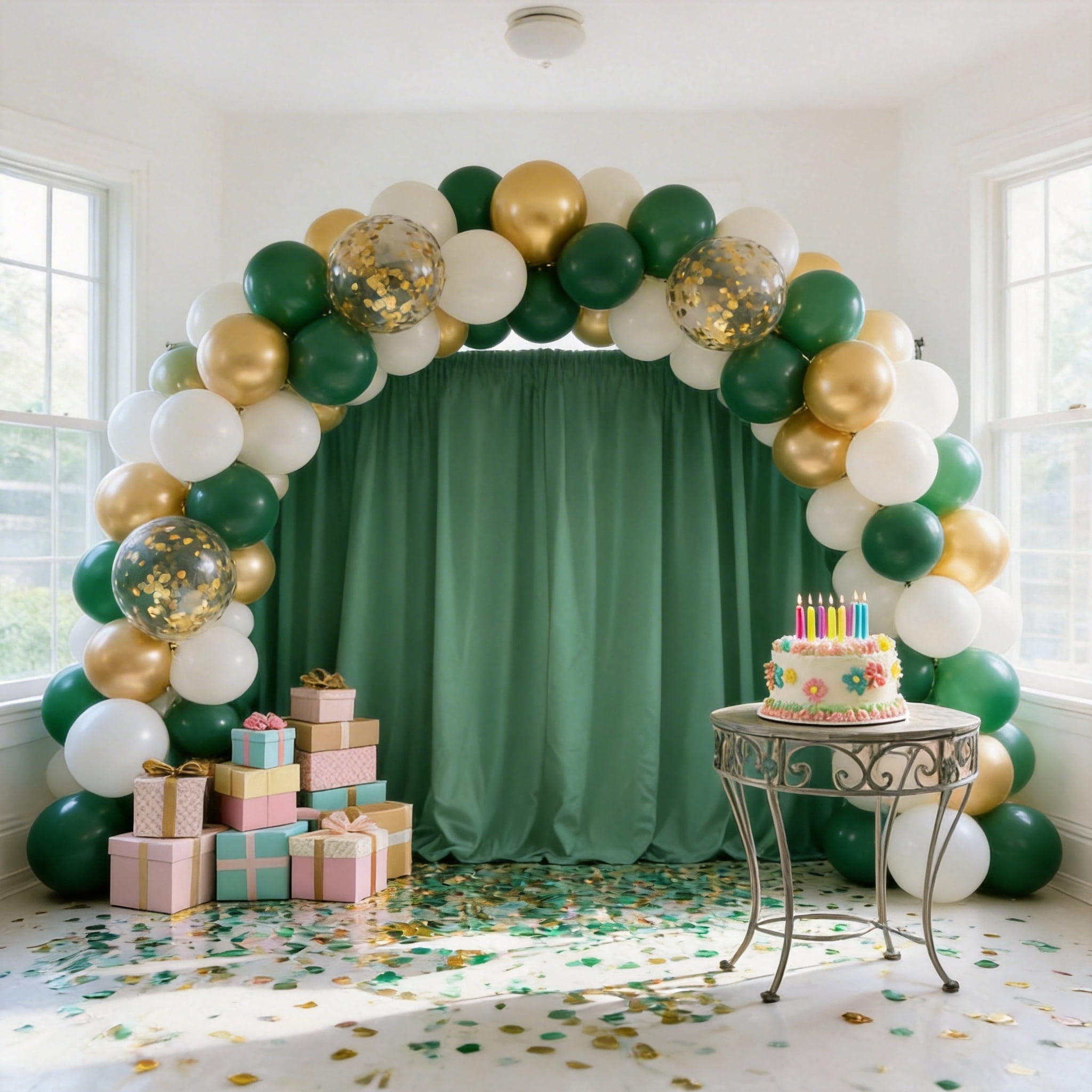 Qiameng Sage Green and Gold Balloon Arch Kit for Party Decorations (92 Pieces, 12 in) 8xlyt