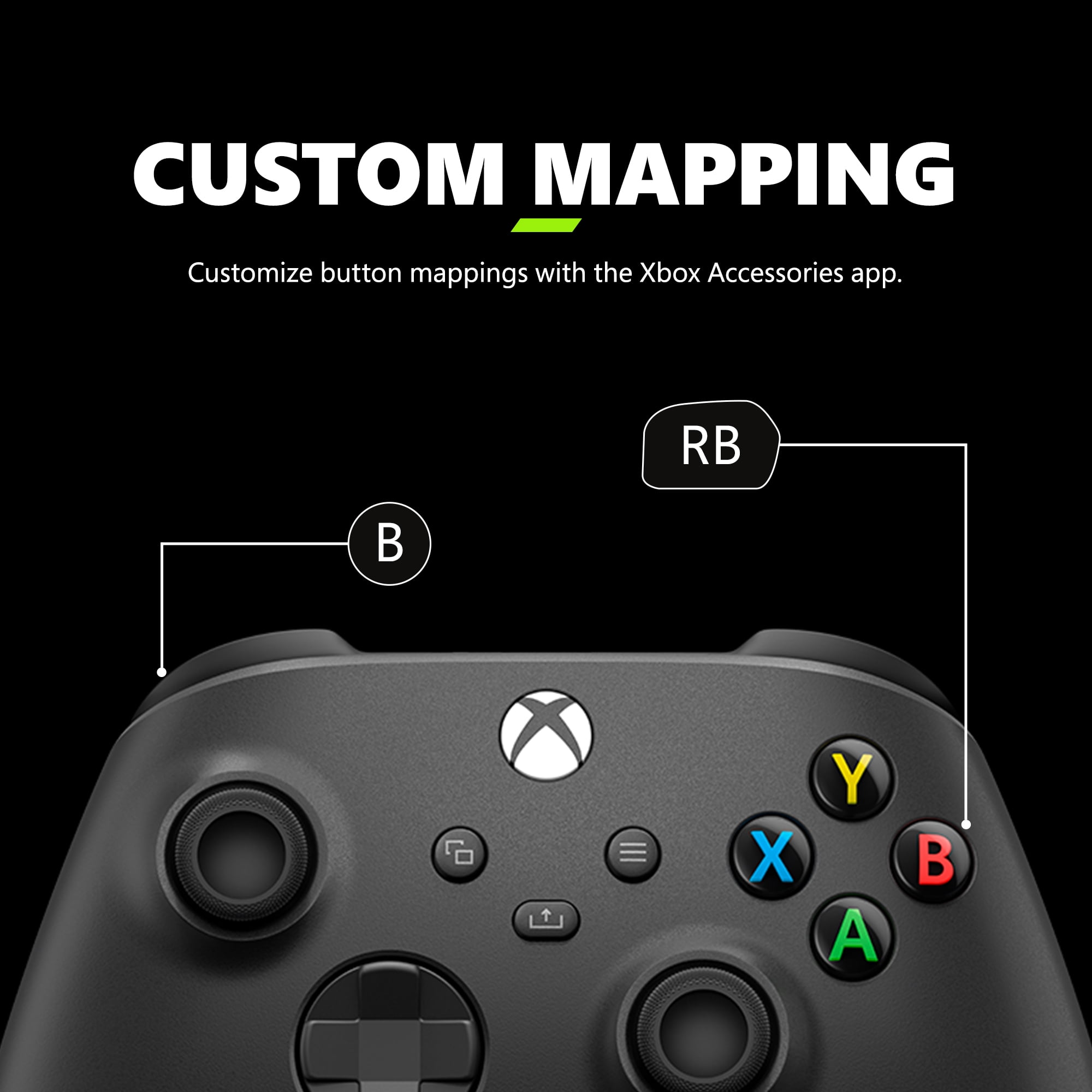 XBOX Wireless Controller Carbon Black for Series X|S, One, and PC (Carbon Black, 1 Count) 0fqdw