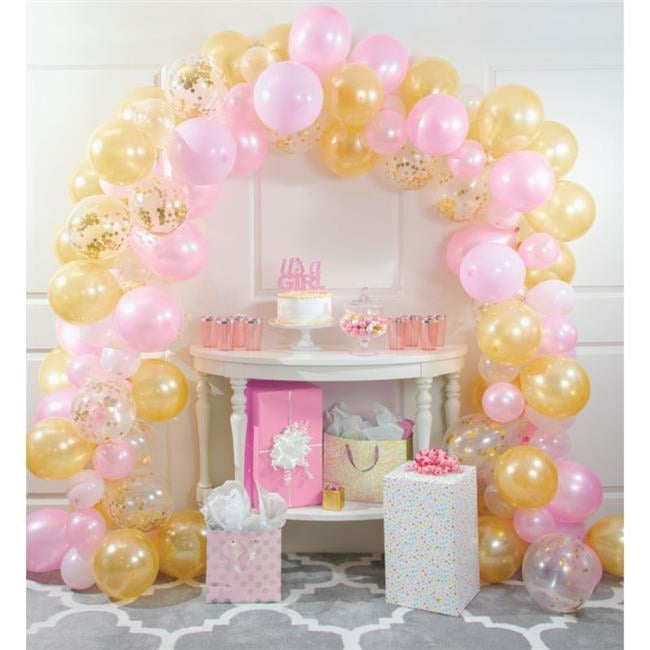 ACCESS Pink and Gold Balloon Arch Kit for Party Decorations (1 Count) 0s19y